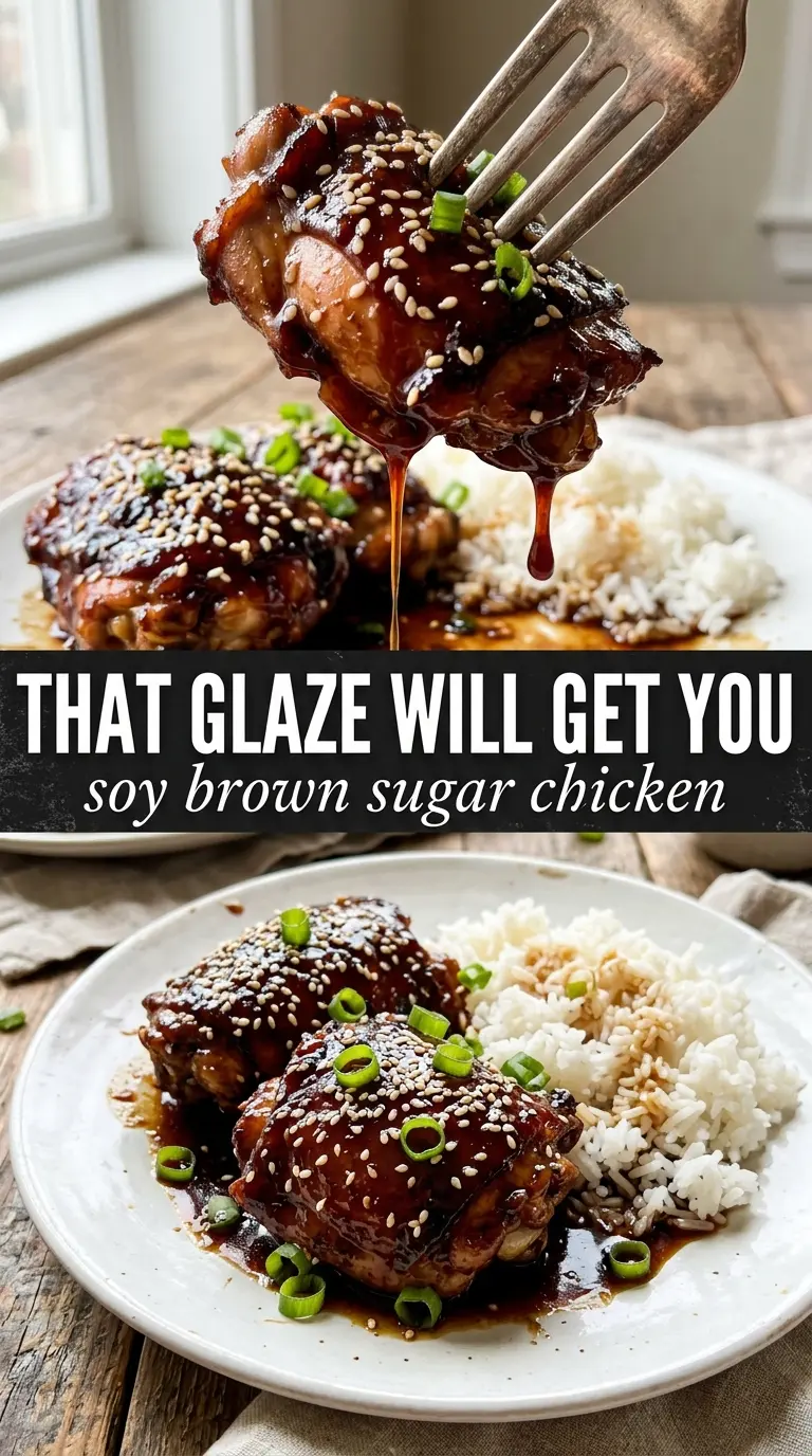 Glazed Soy Sauce Brown Sugar Chicken Thighs sticky caramelized chicken