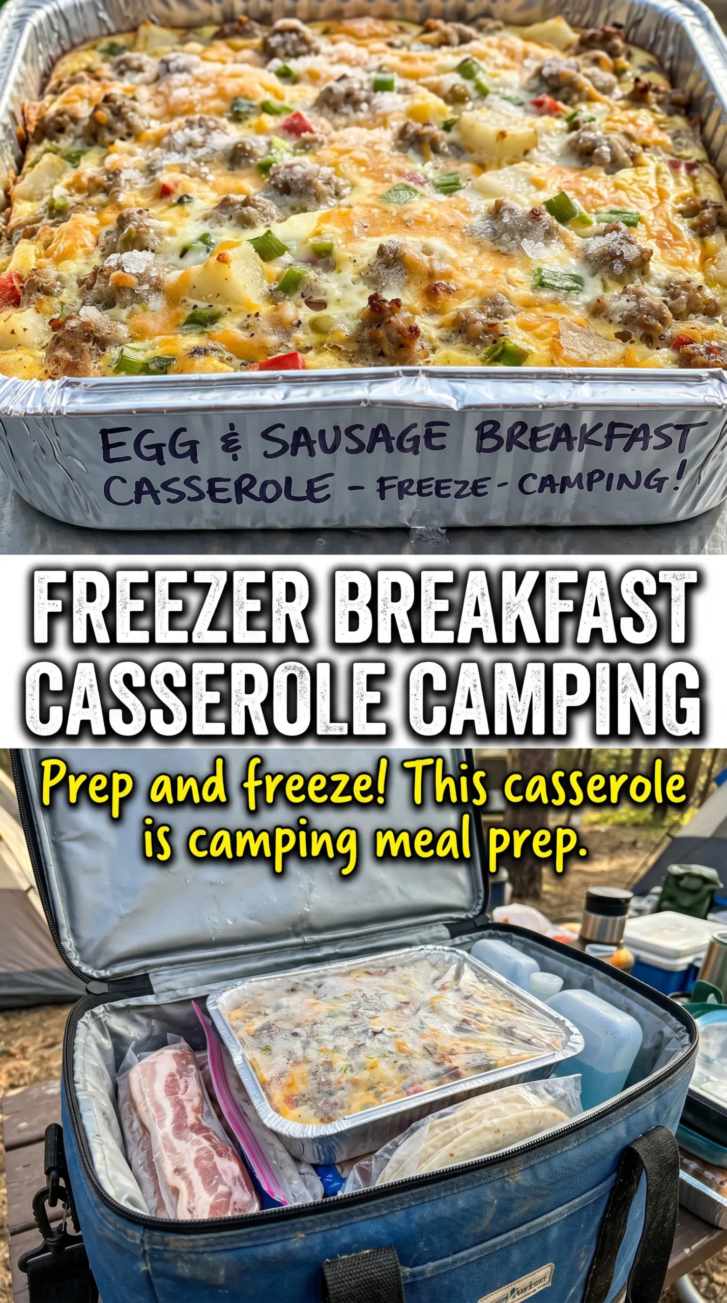 Grilled Breakfast Casserole cheesy hash browns Dutch oven