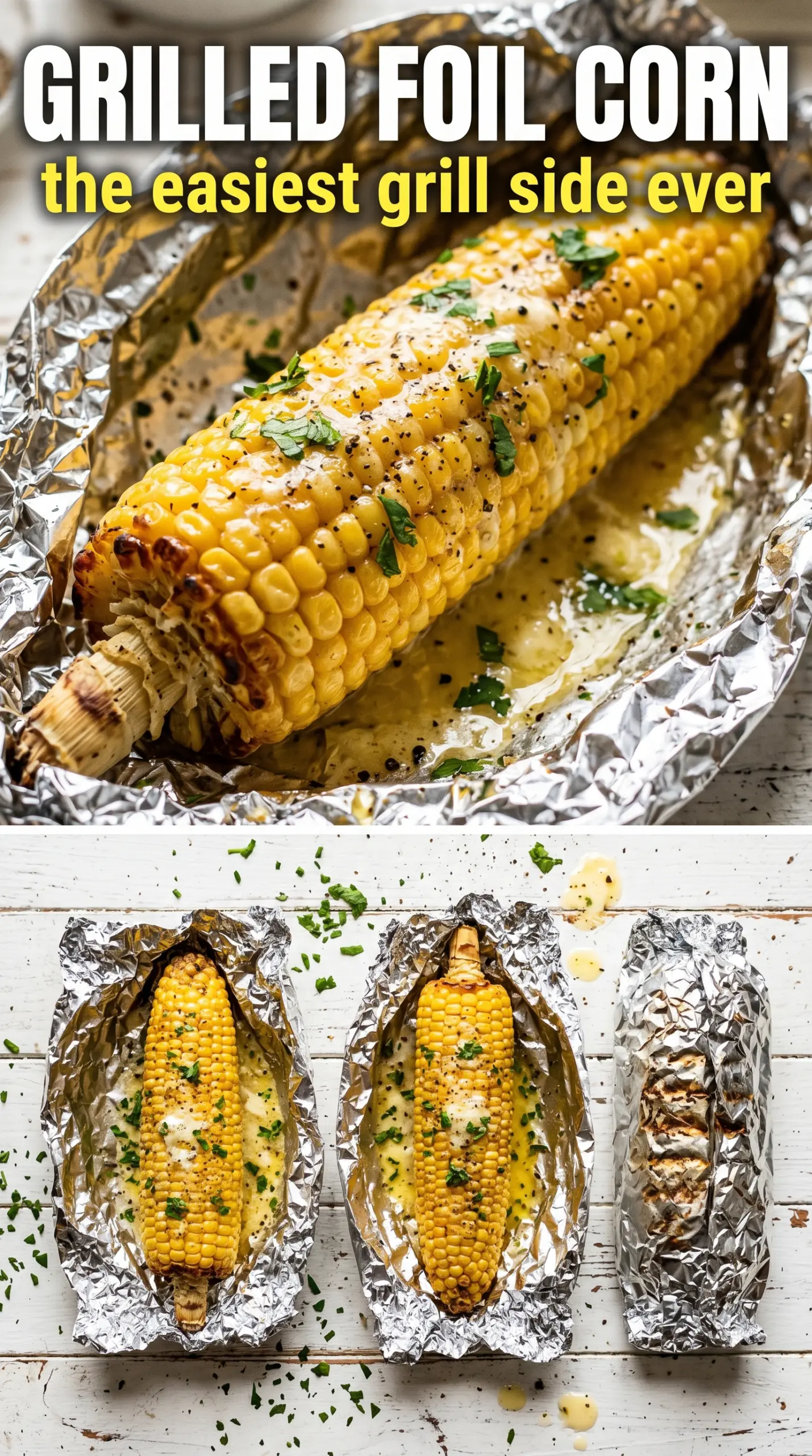 Grilled Corn on the Cob in Foil sweet buttery