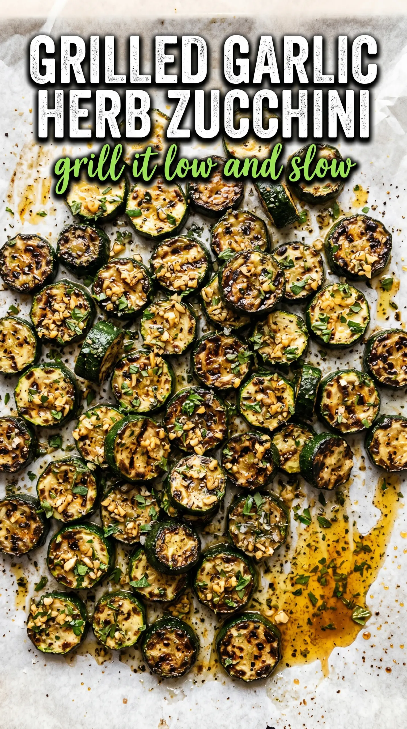 Grilled garlic herb zucchini smoky caramelized fragrant