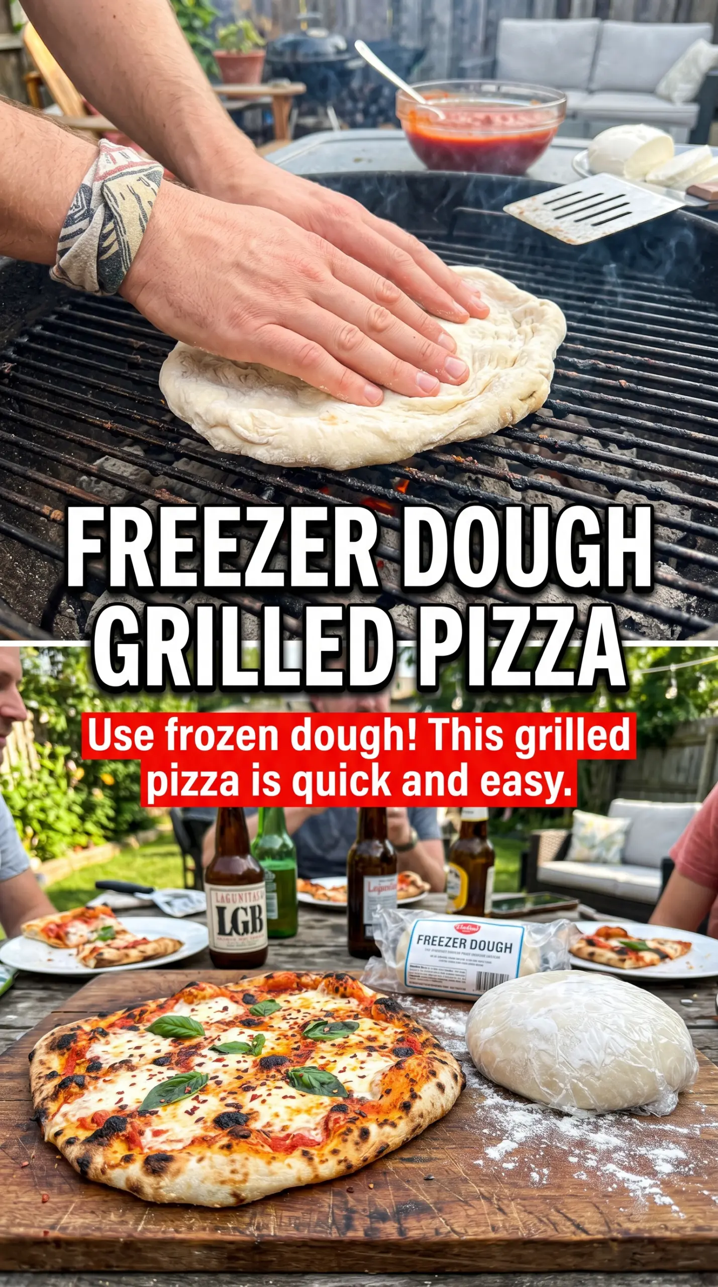 grilled pizza charred bubbling cheese fresh basil
