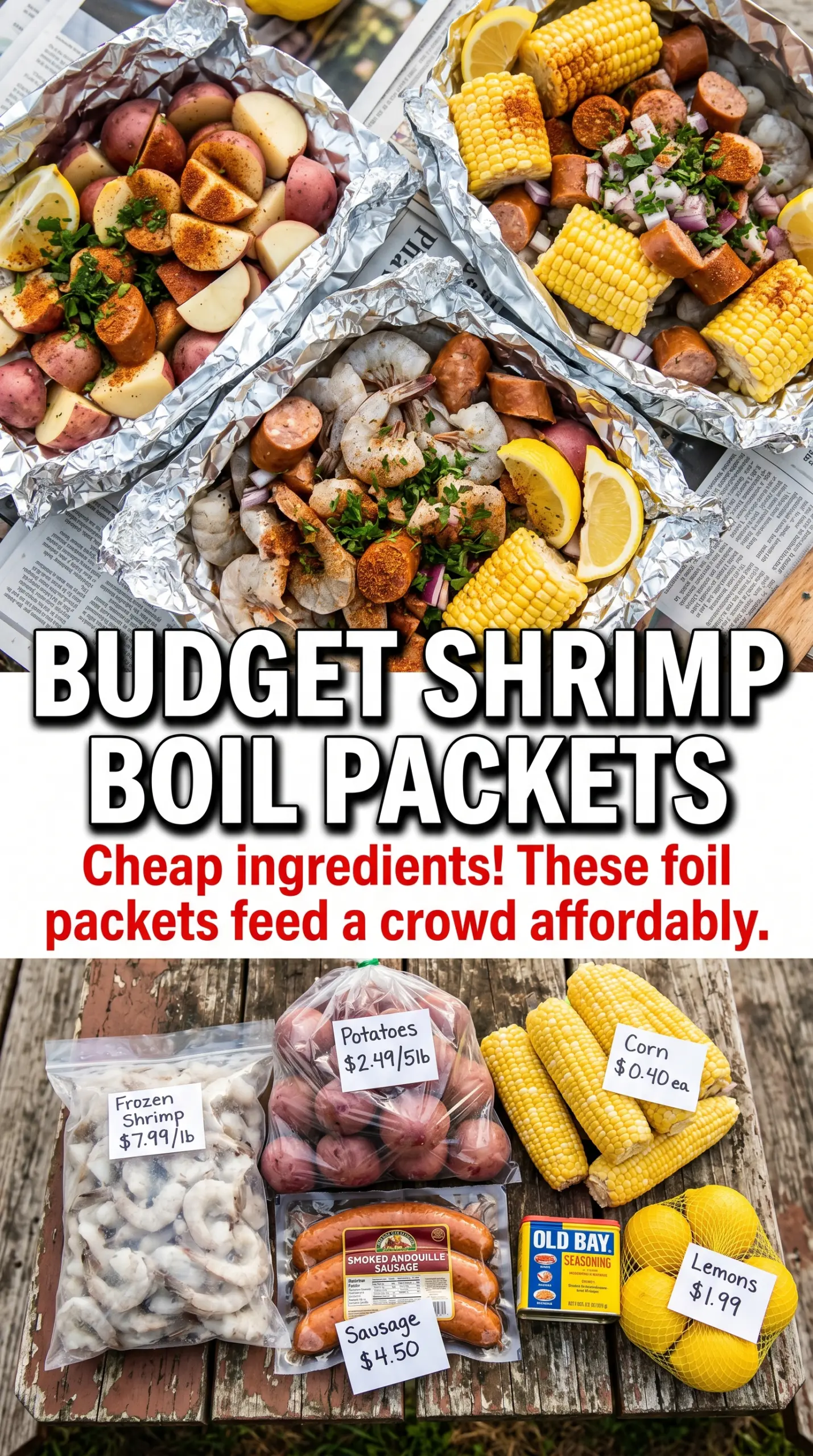 Grilled Shrimp Boil in Foil Packets shrimp boil foil packets