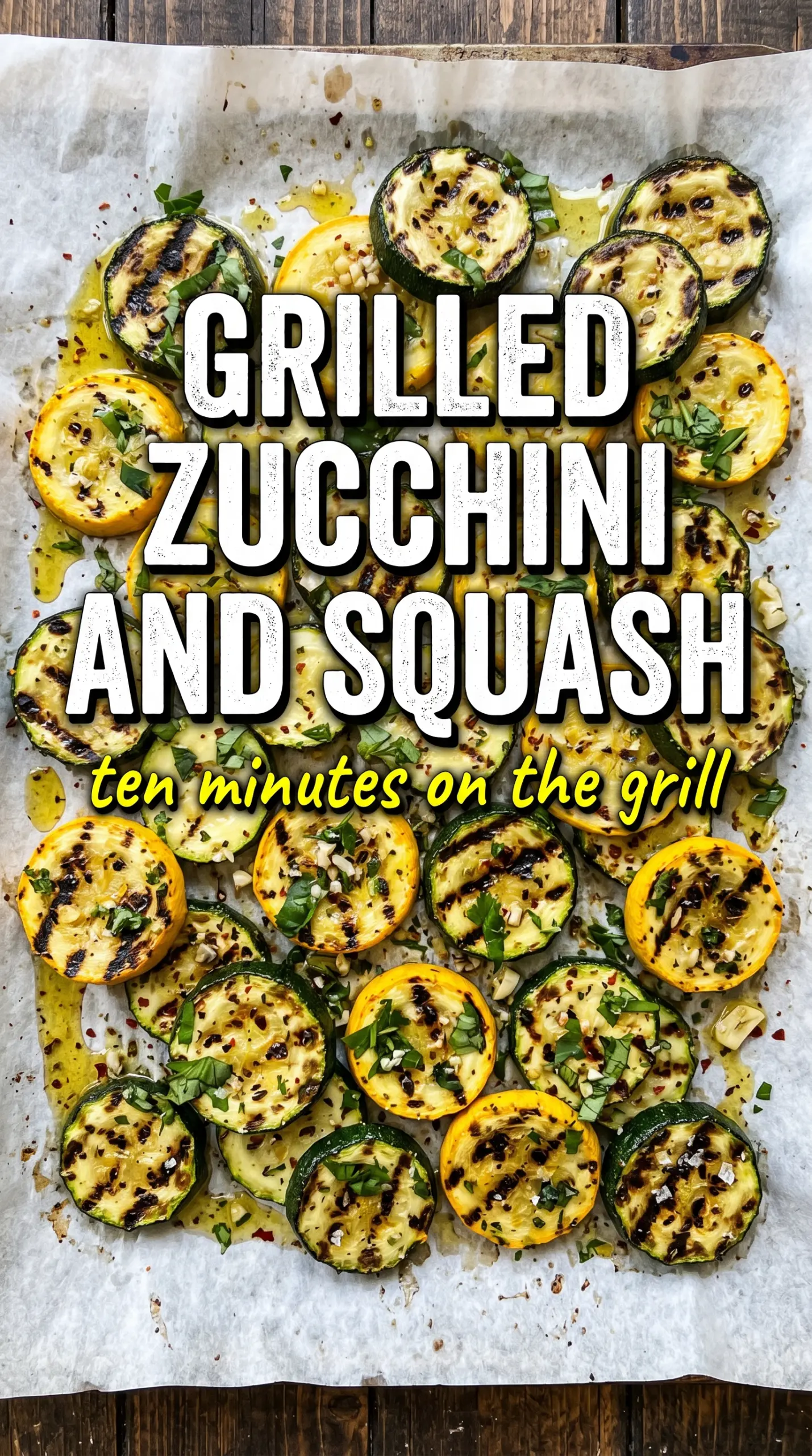 Grilled zucchini and squash colorful smoky
