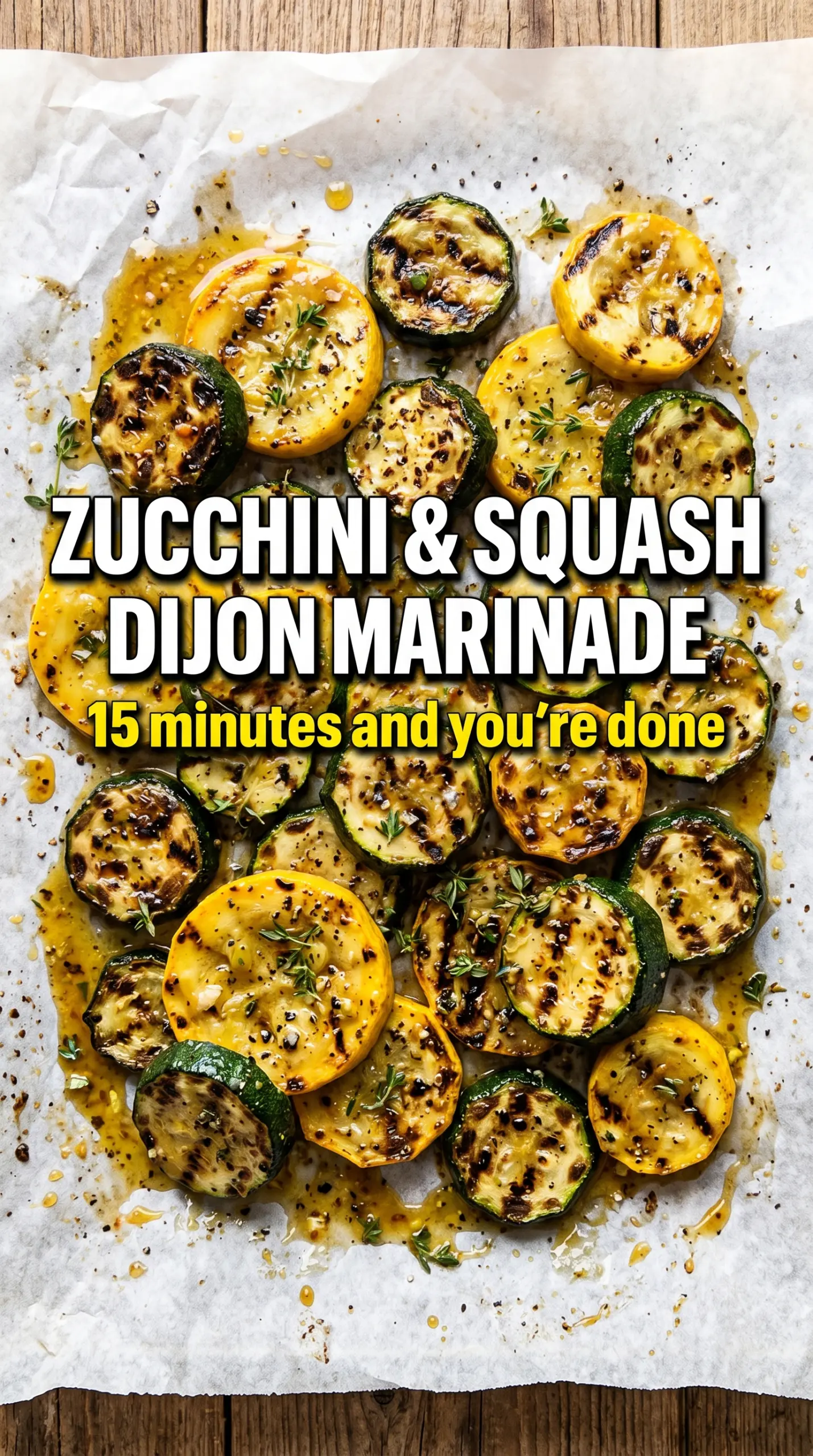 Grilled Zucchini and Squash in Dijon Marinade charred glossy herbaceous