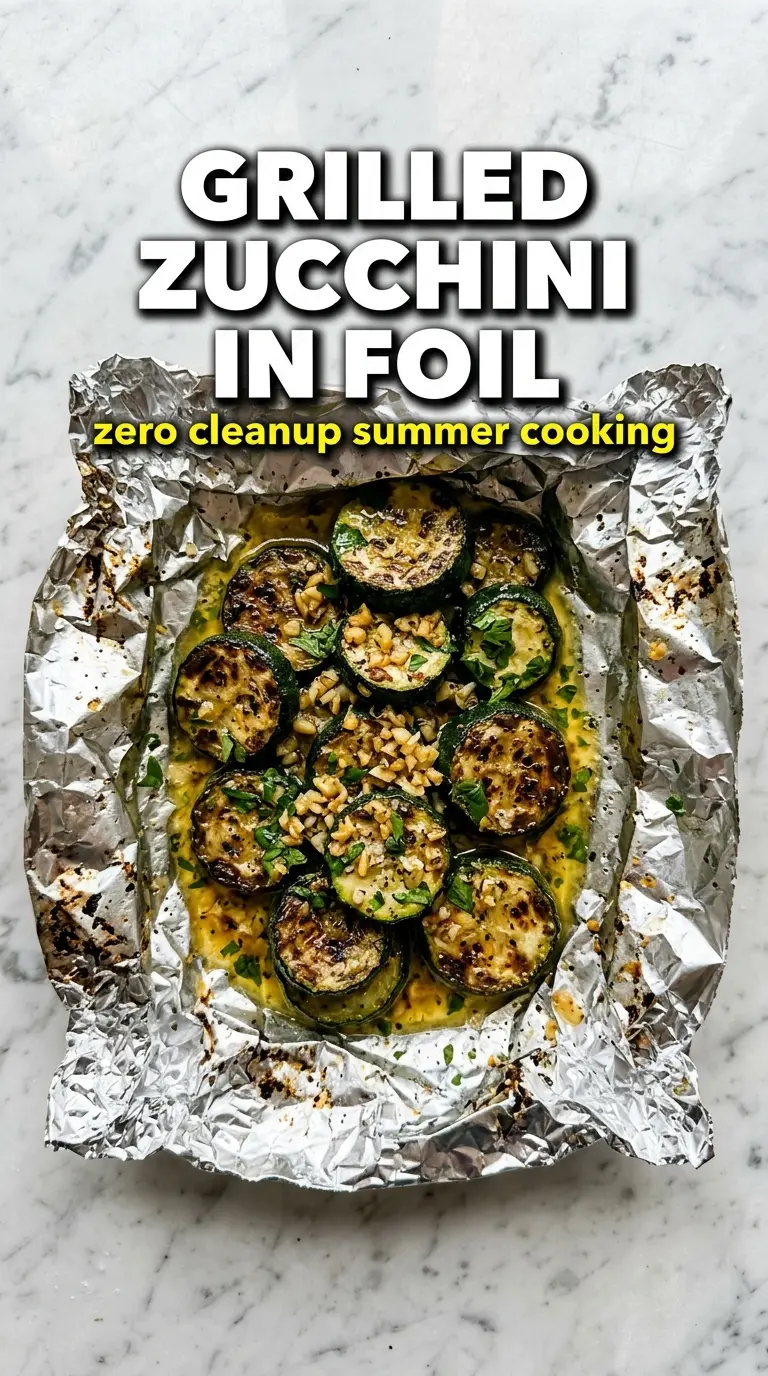 Grilled zucchini in foil tender garlicky