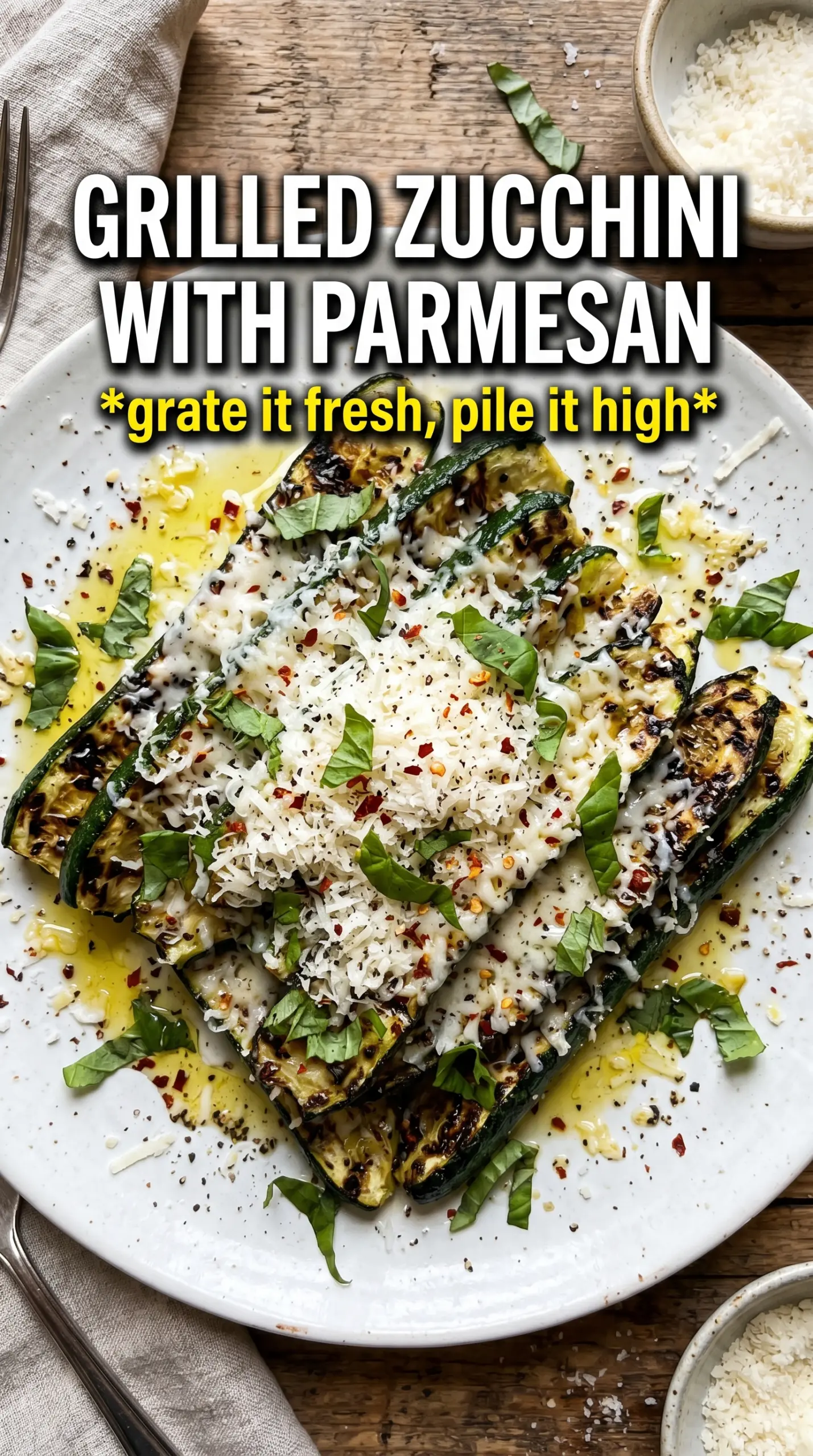 Grilled Zucchini with Parmesan charred parmesan lemon basil