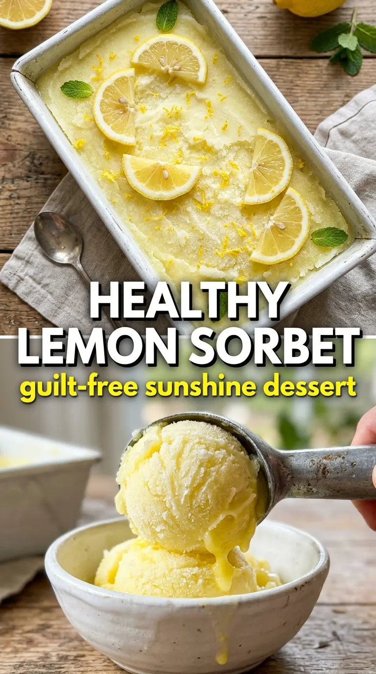 Healthy Lemon Sorbet icy lemon dessert