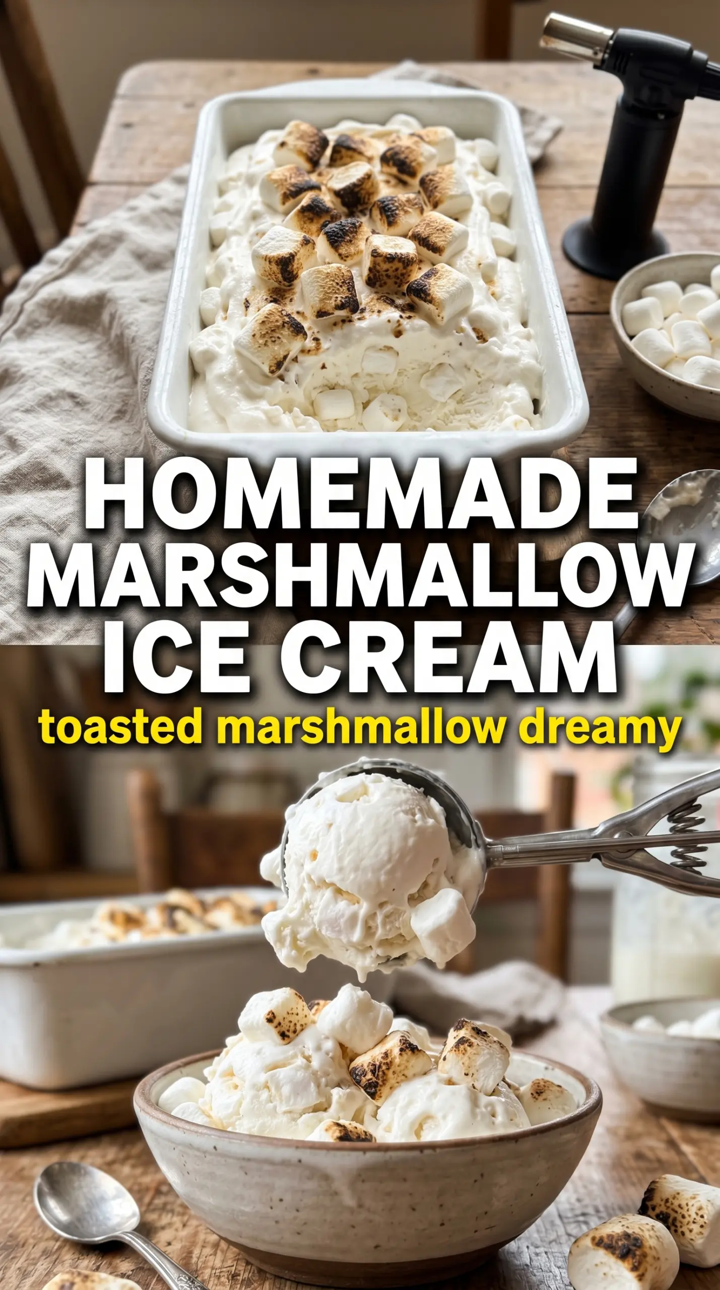 Scoop of homemade ice cream in a bowl
