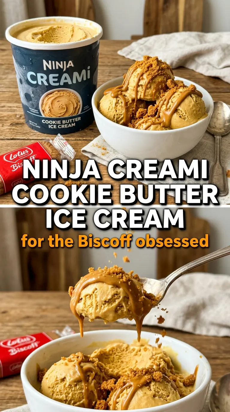 Ninja Creami Cookie Butter Ice Cream, creamy spiced Biscoff