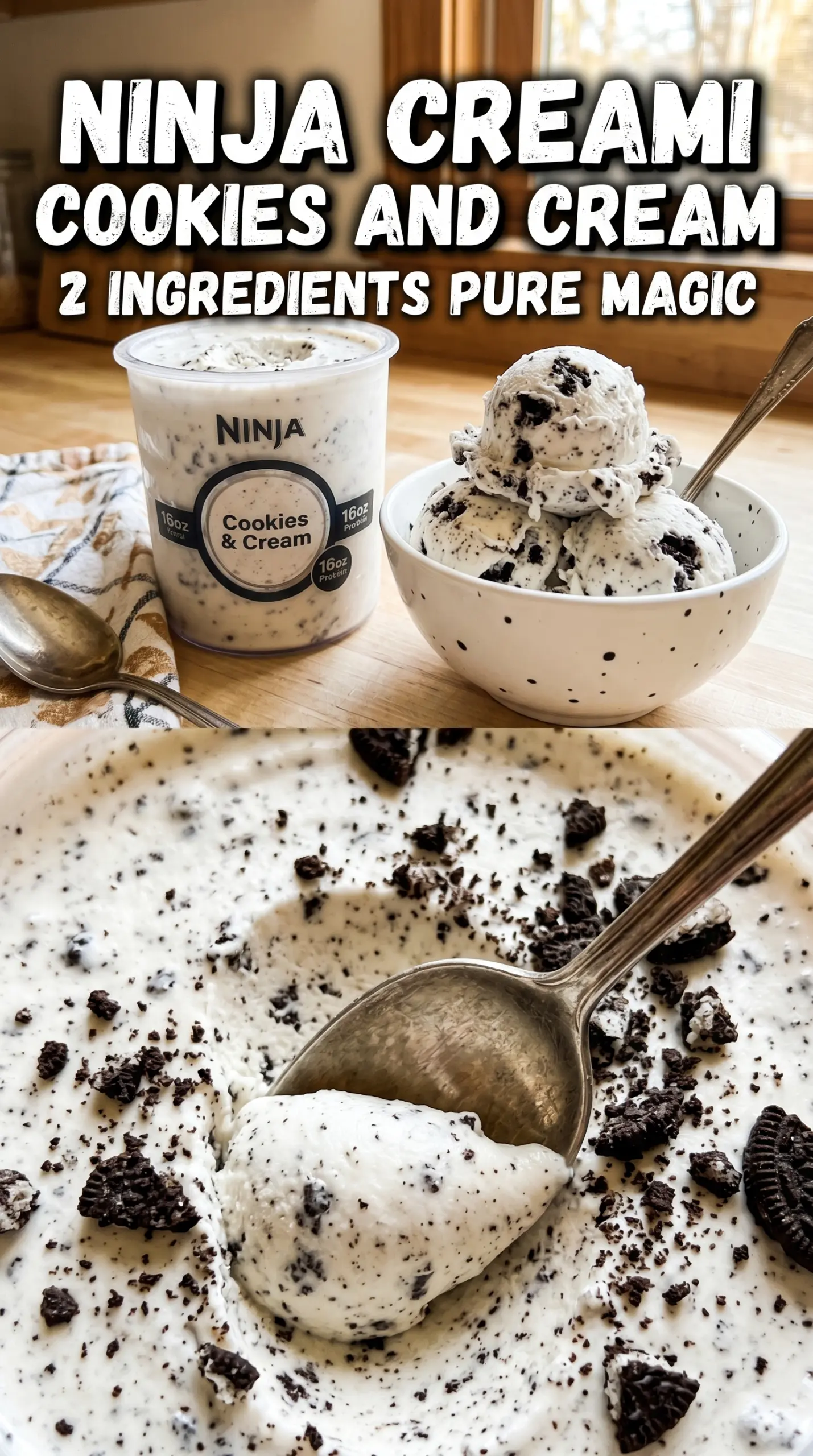 Scoop of homemade ice cream in a bowl