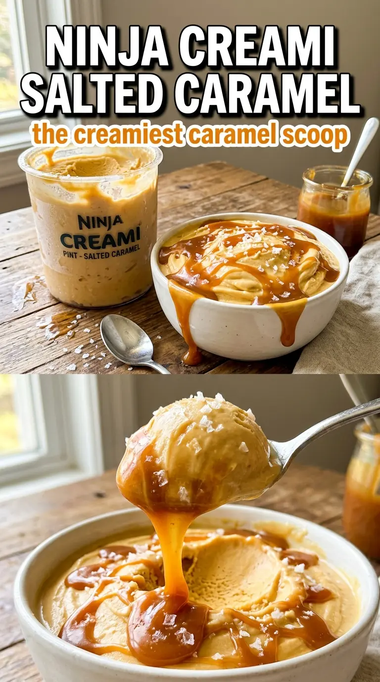 Ninja Creami Salted Caramel Ice Cream creamy caramel