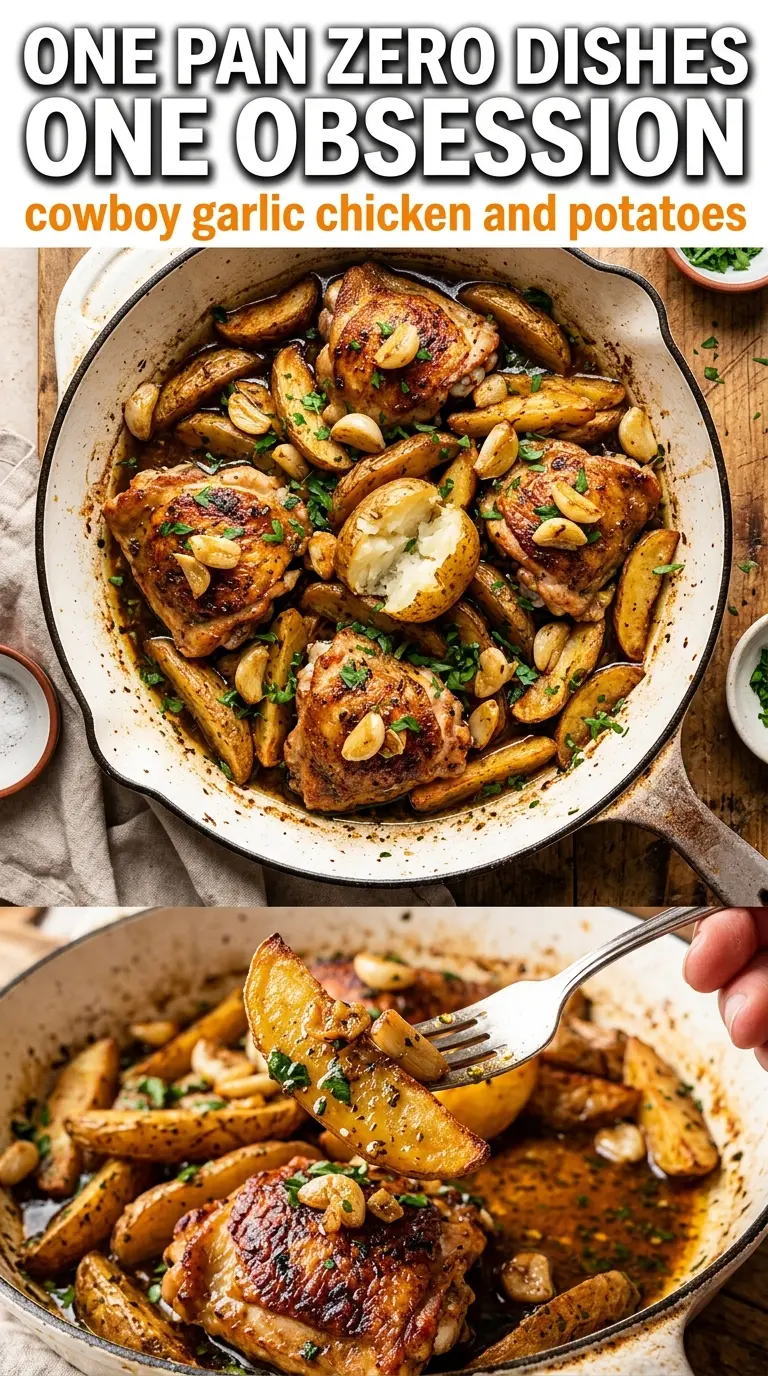 One-Pan Cowboy Garlic Chicken and Potatoes rustic bold