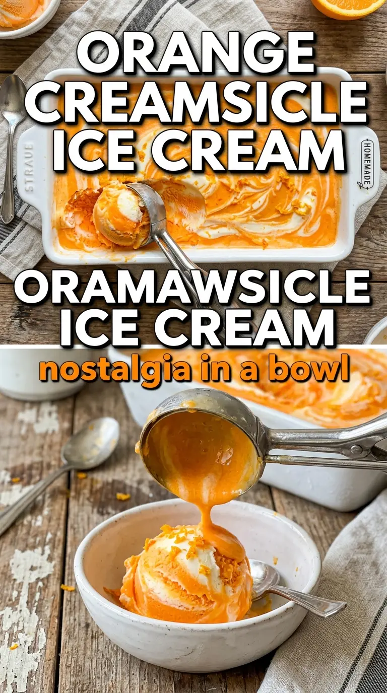 Orange Creamsicle Ice Cream, creamy citrus swirl