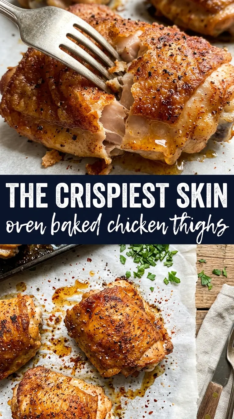 Oven Baked Chicken Thighs crispy juicy golden
