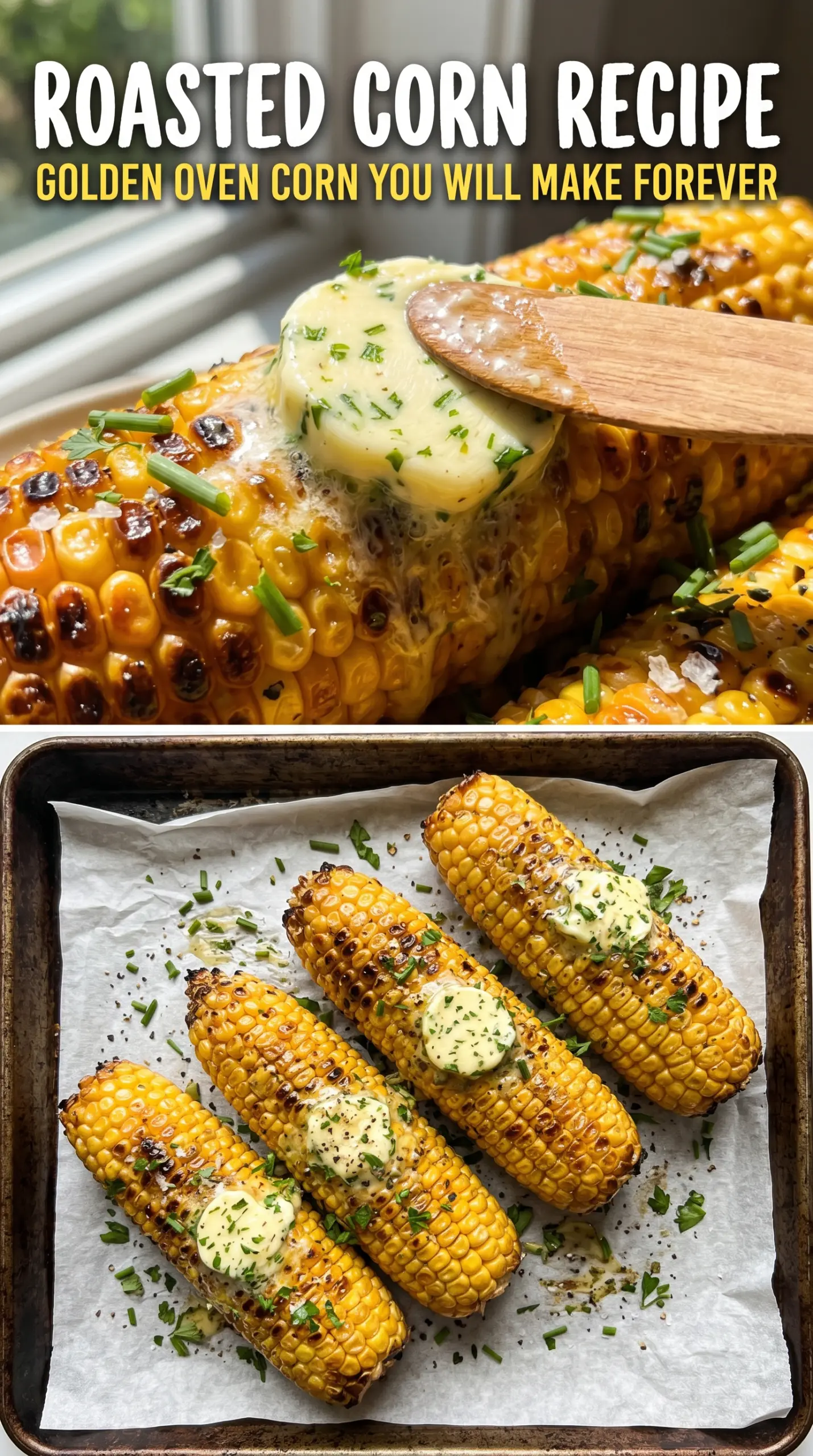 Oven Roasted Corn on the Cob caramelized golden buttery
