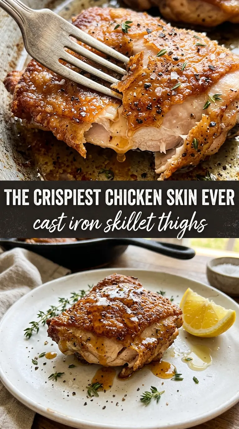 Skillet Chicken Thighs crispy golden pan-seared