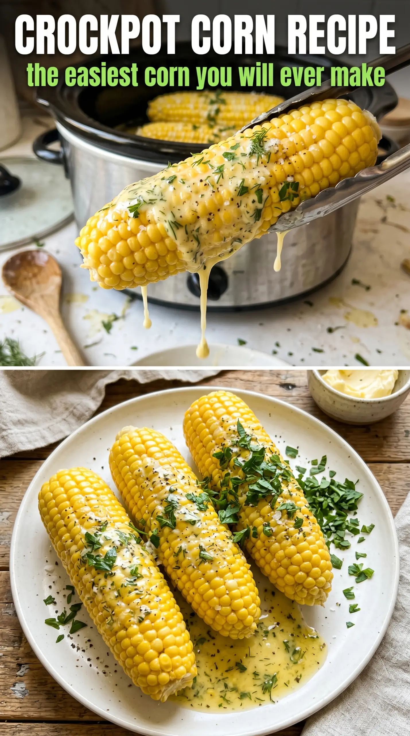 Slow cooker corn on the cob tender buttery