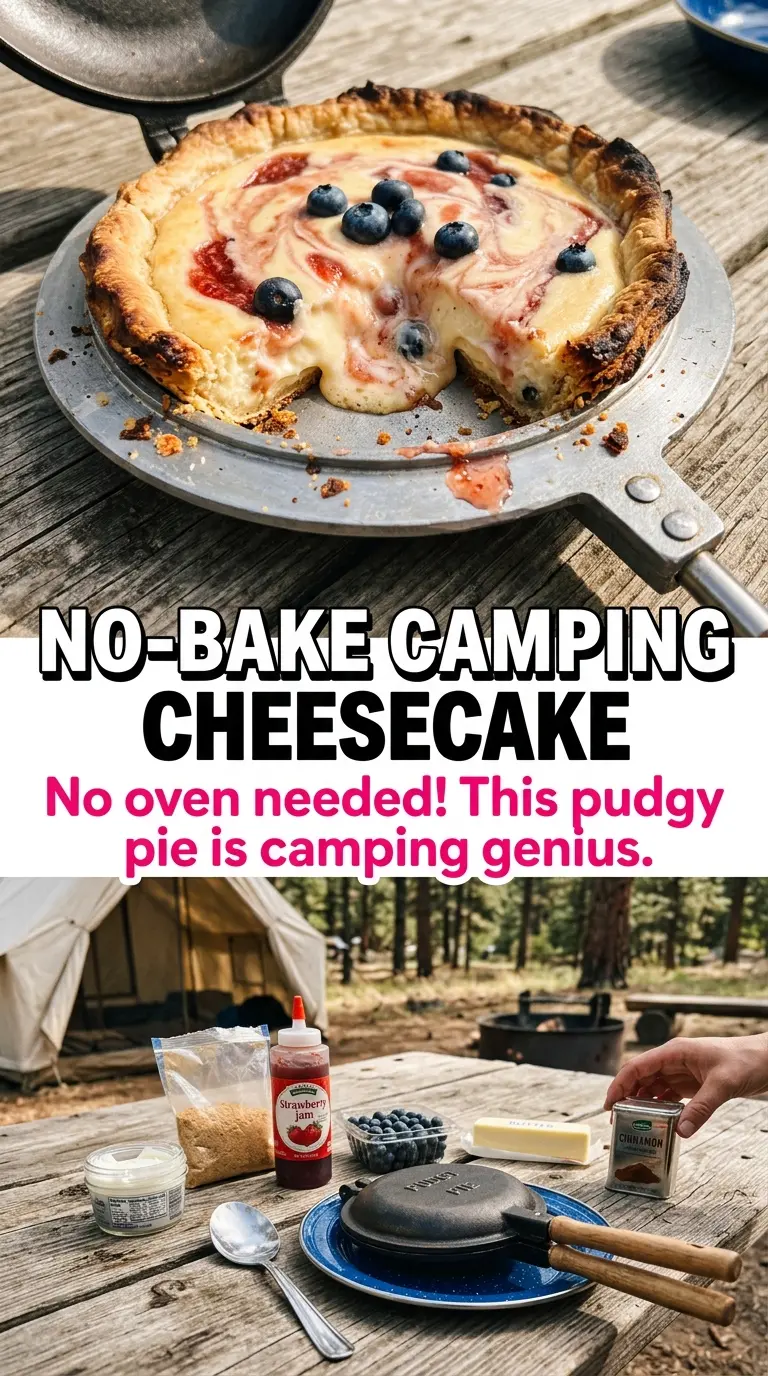 Strawberry Cheesecake Pudgy Pie golden toasted campfire dessert