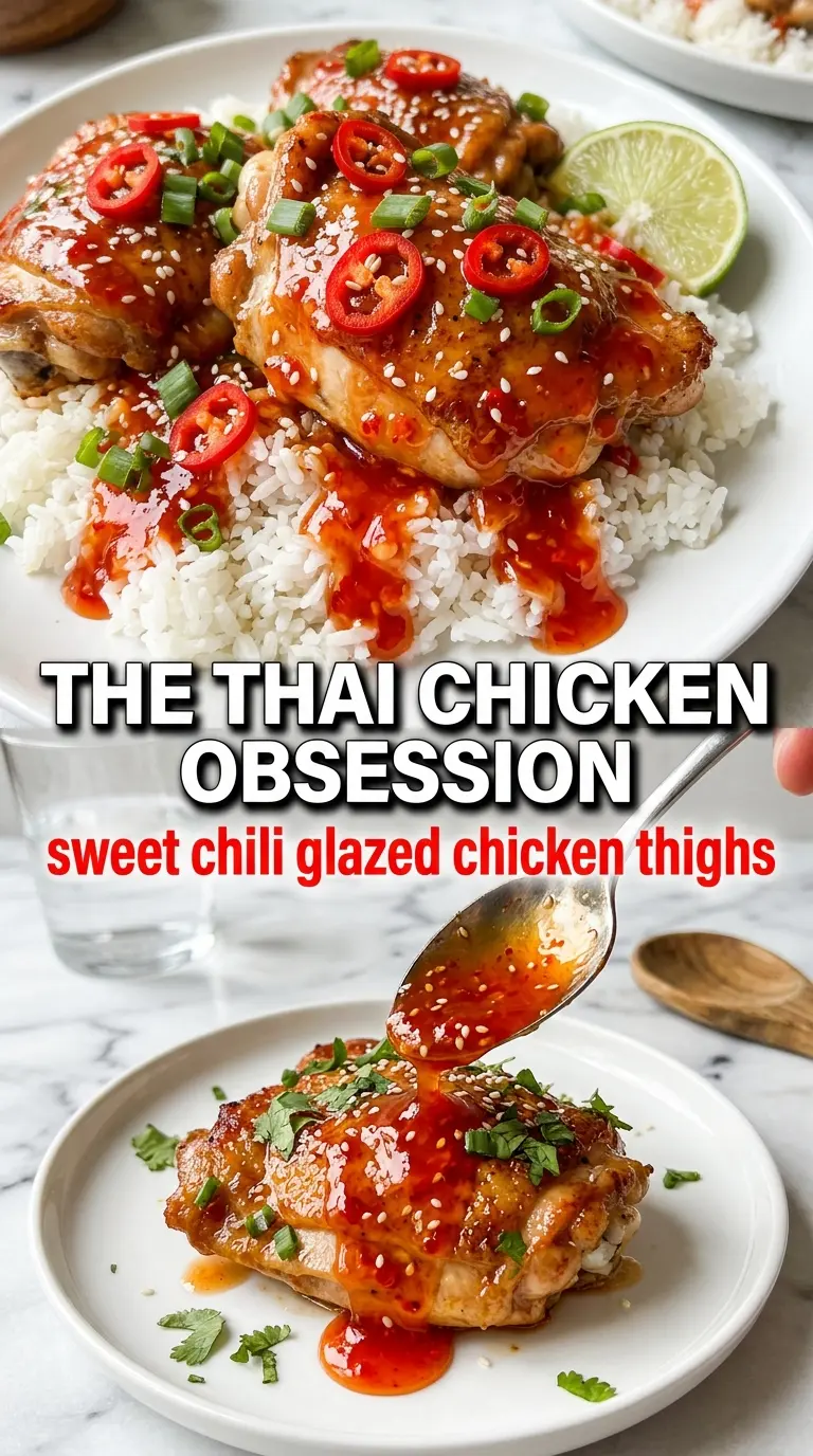 Sweet Chili Glazed Thai Boneless Chicken Thighs sticky caramelized