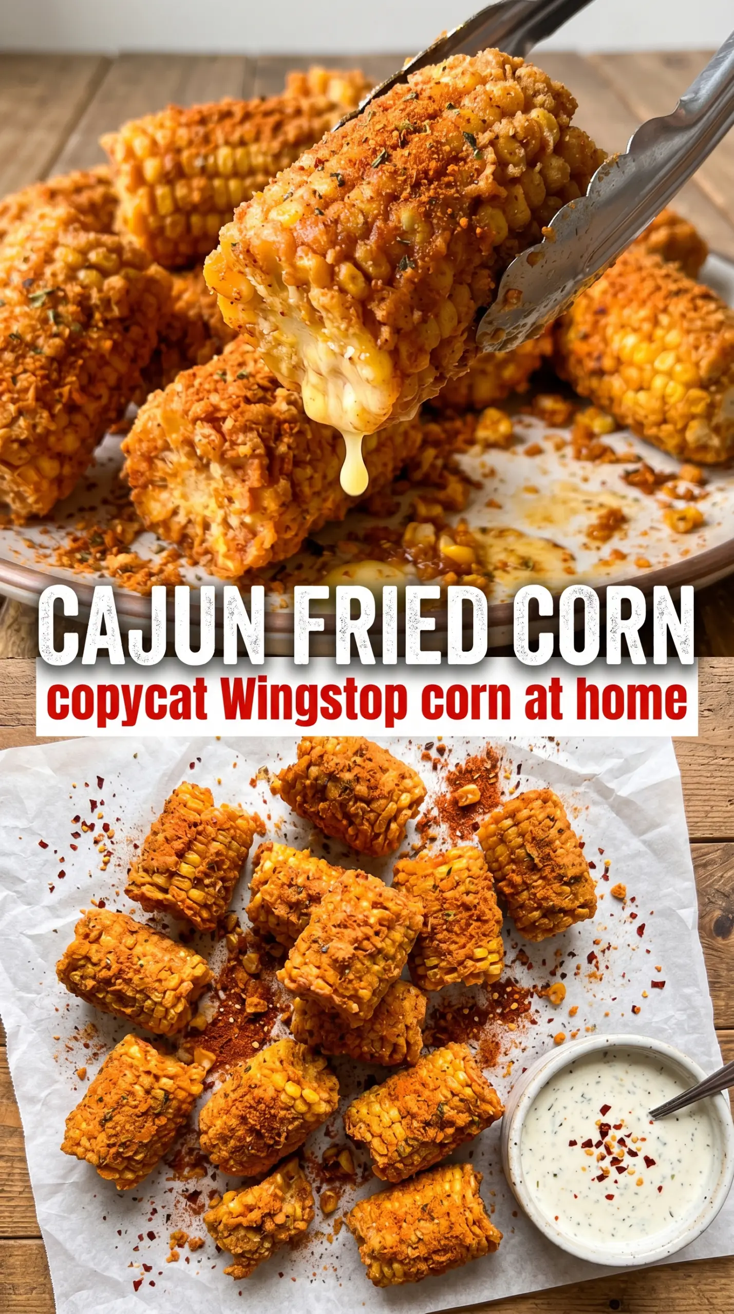 Wingstop Cajun fried corn crispy blistered Cajun-seasoned