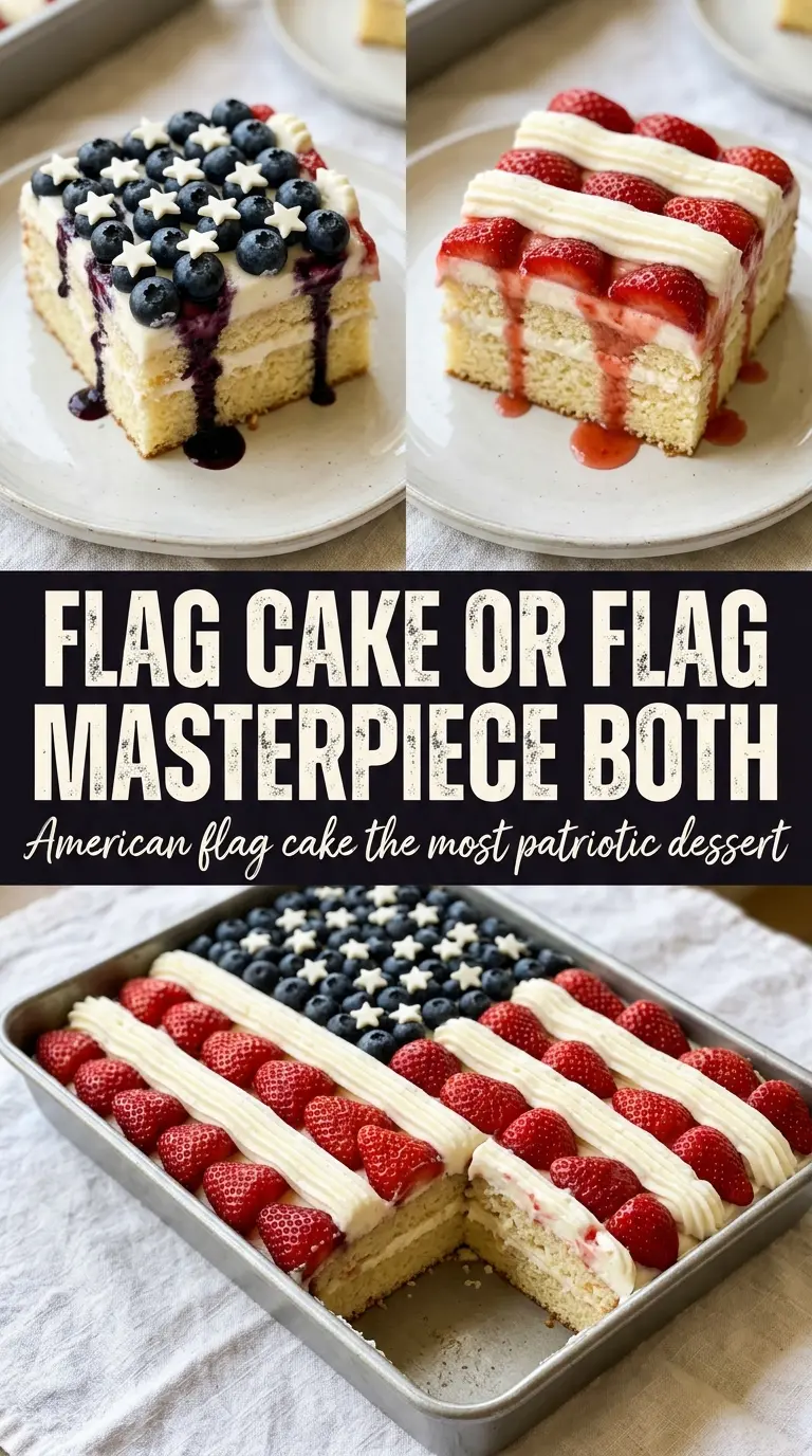 American Flag Cake patriotic sheet cake