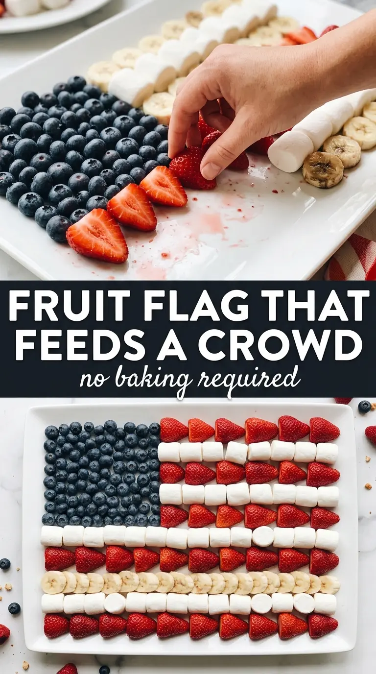 American flag fruit platter patriotic red white blue