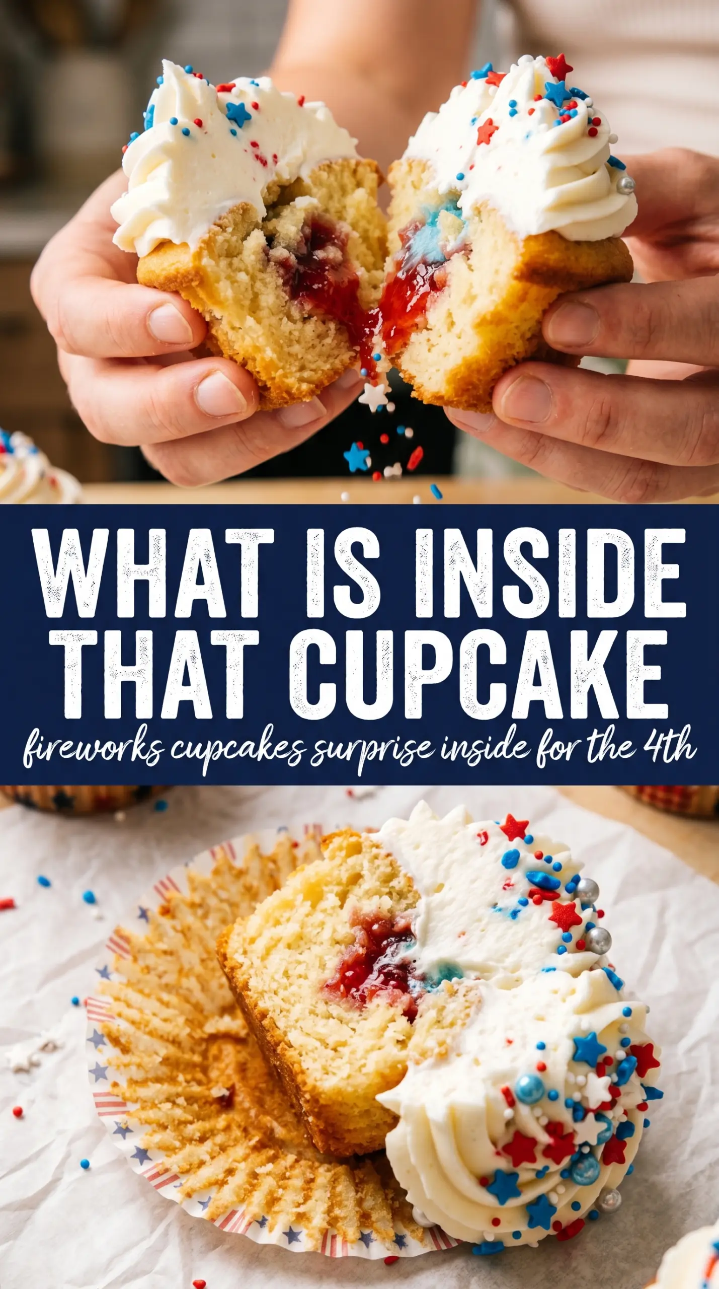 Fireworks Cupcakes red white blue buttercream