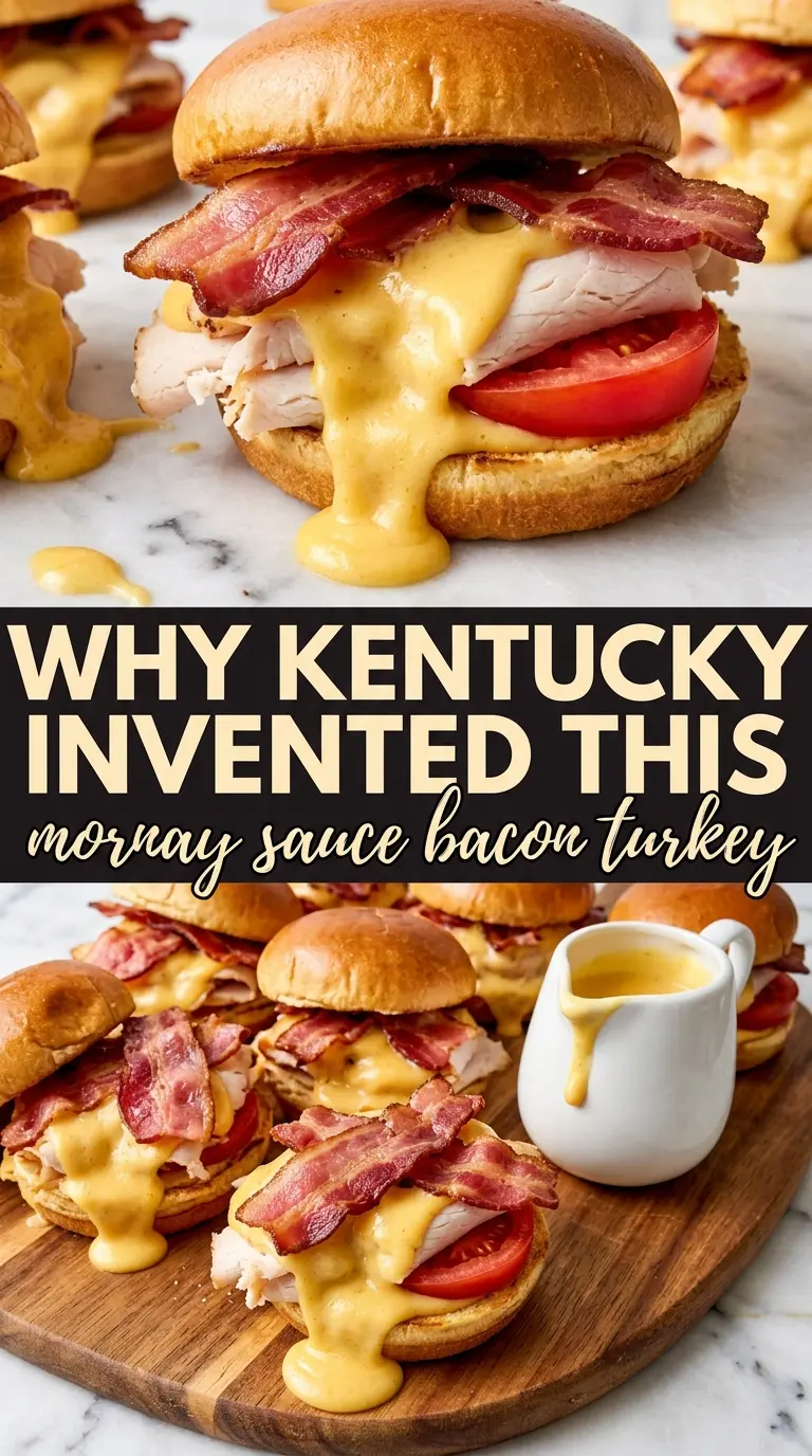 Kentucky Hot Brown Sliders cheesy turkey bacon