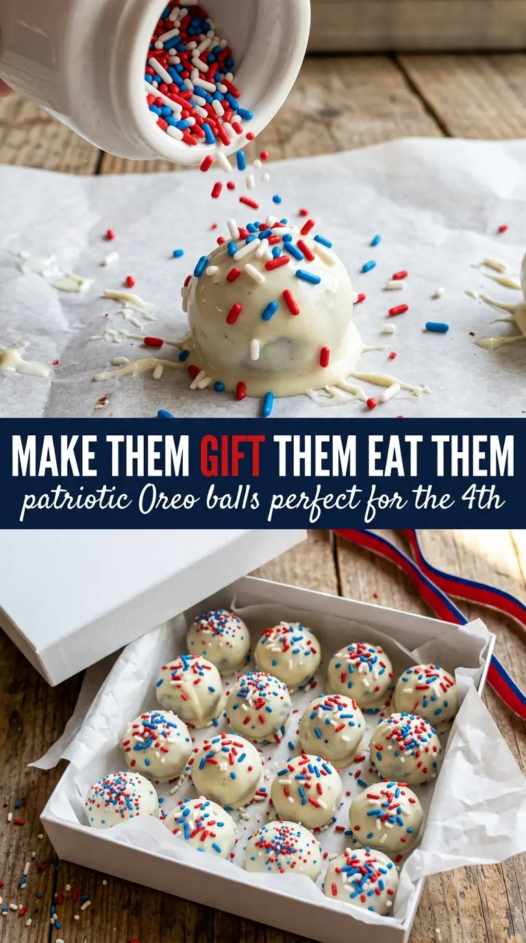 Patriotic Oreo Balls red white blue
