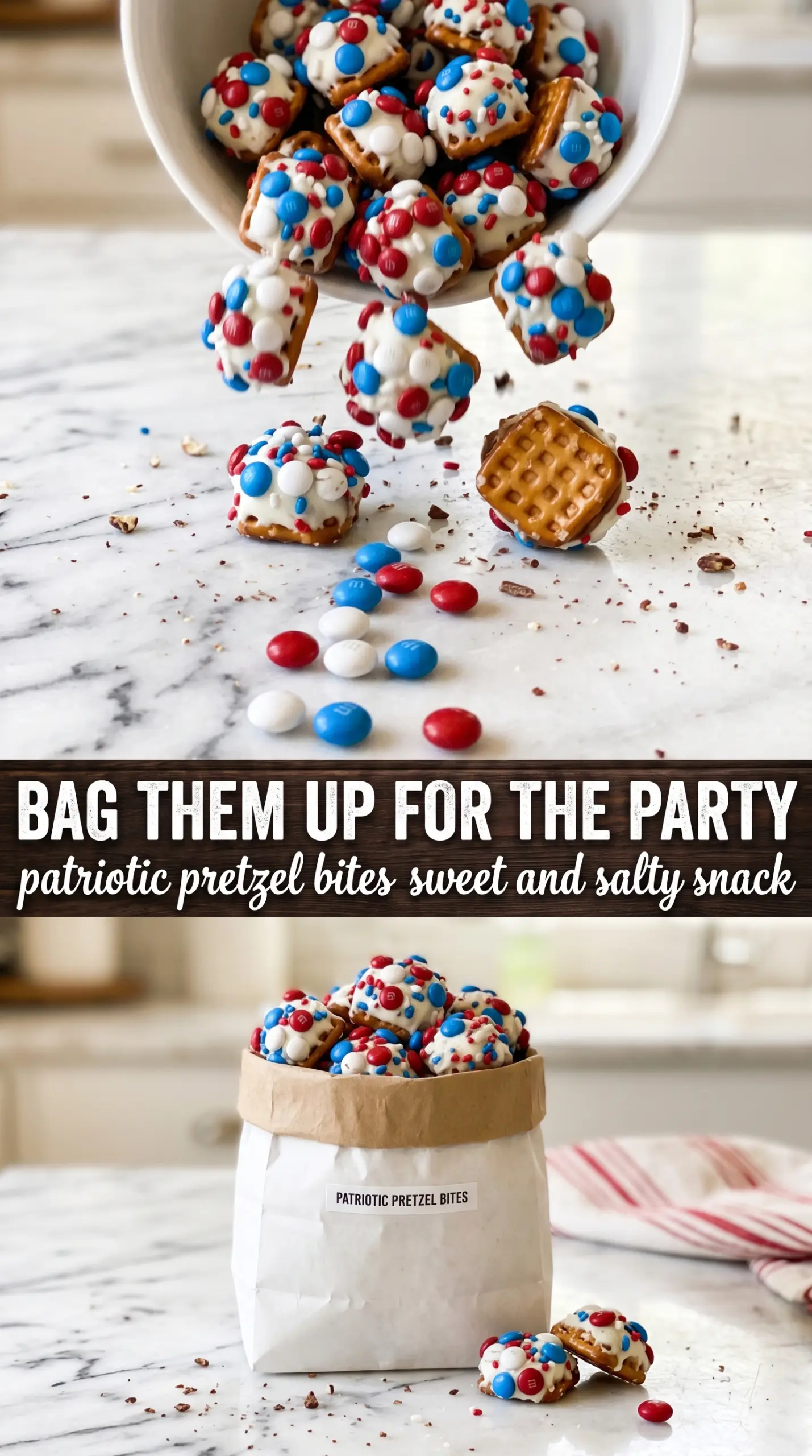 Patriotic Pretzel Bites red white blue