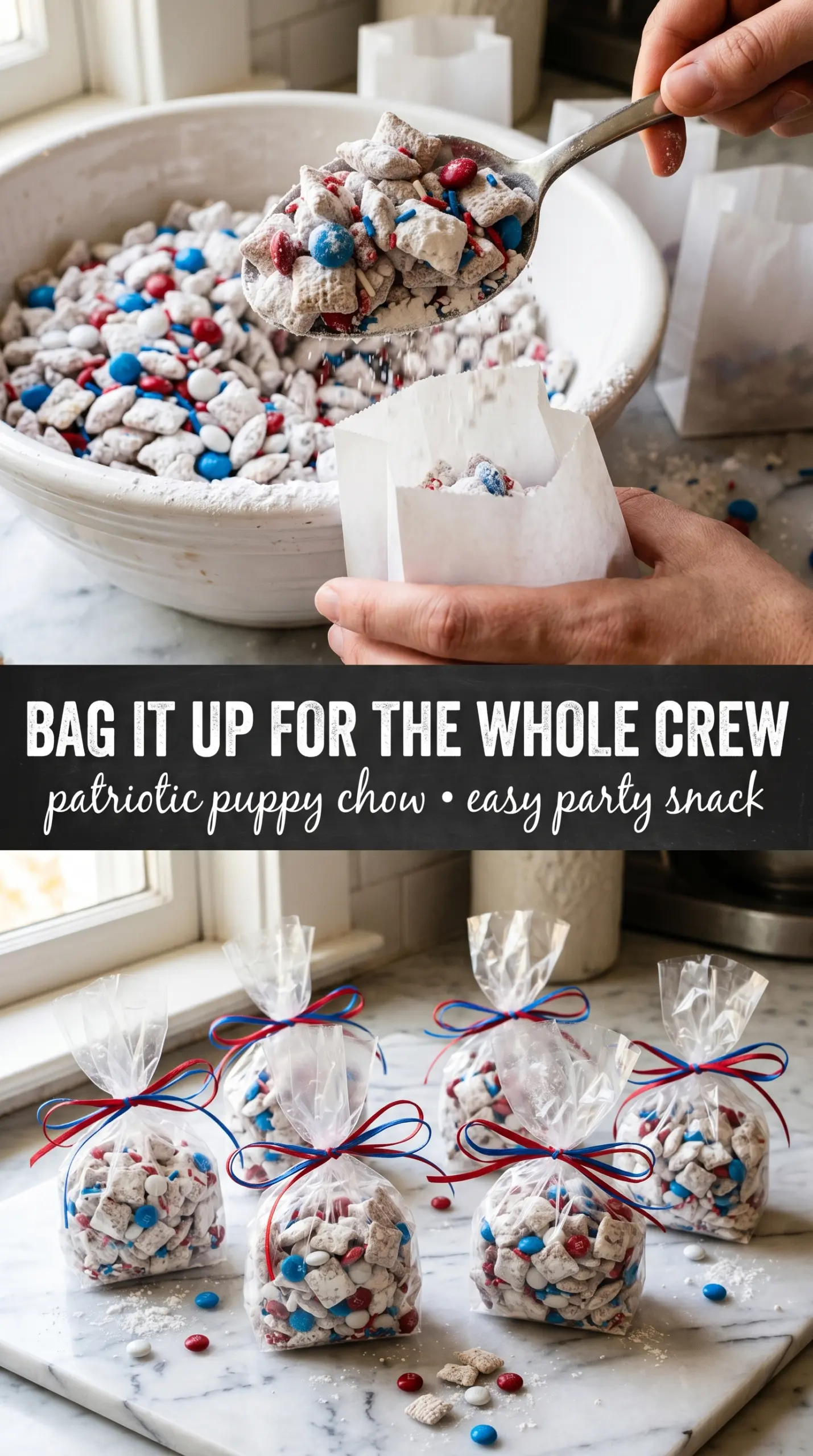 Patriotic Puppy Chow red white blue crunchy
