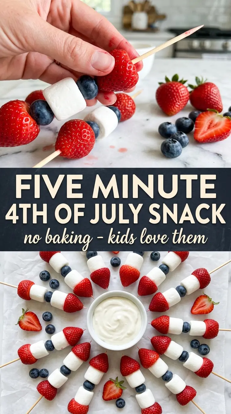 Red, White & Blue Fruit Kabobs patriotic fruit skewers