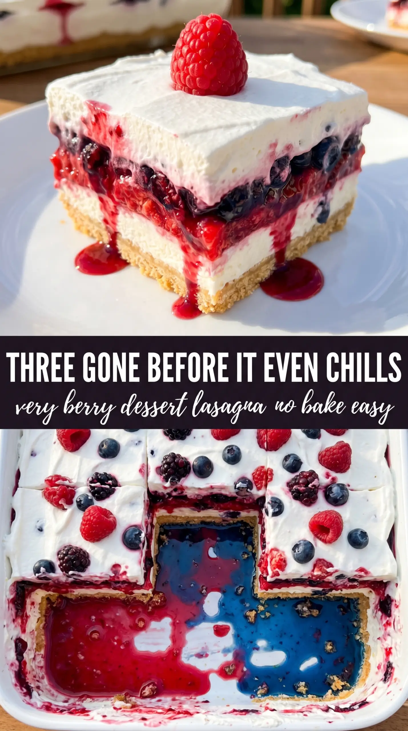 Very Berry Dessert Lasagna berry layers creamy