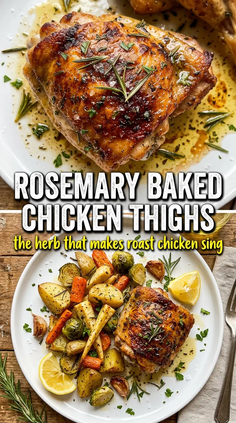 Baked Rosemary Chicken Thighs golden baked fragrant