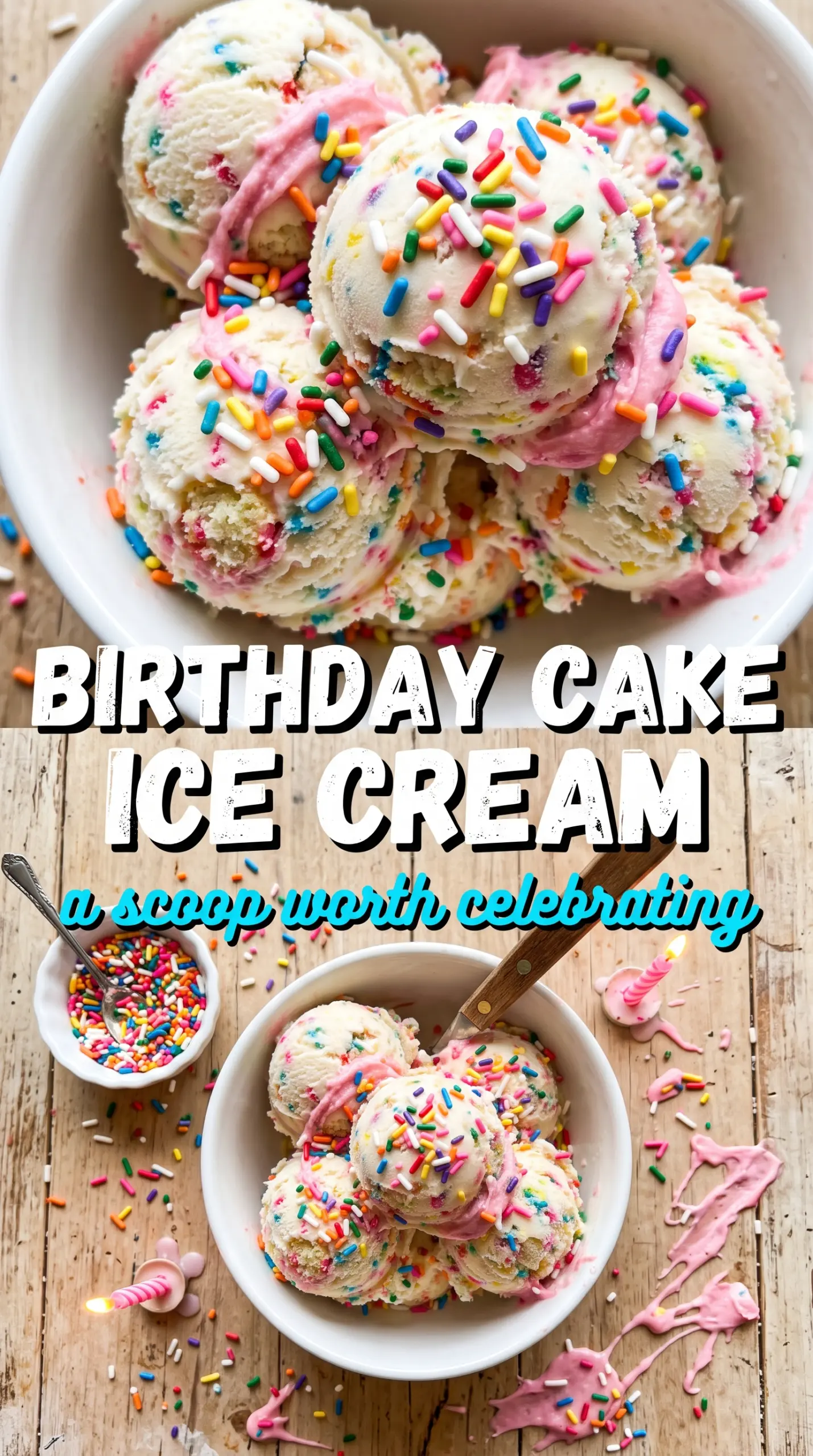 Birthday Cake Homemade Ice Cream creamy sprinkle-studded funfetti