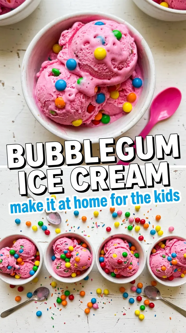 Bubblegum Ice Cream vivid pink sprinkles