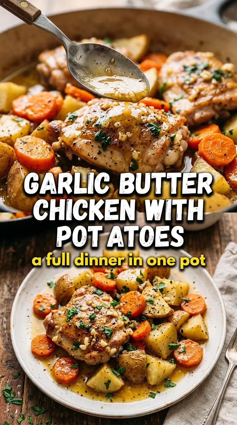 Crock Pot Garlic Butter Chicken With Potatoes And Carrots tender buttery garlic