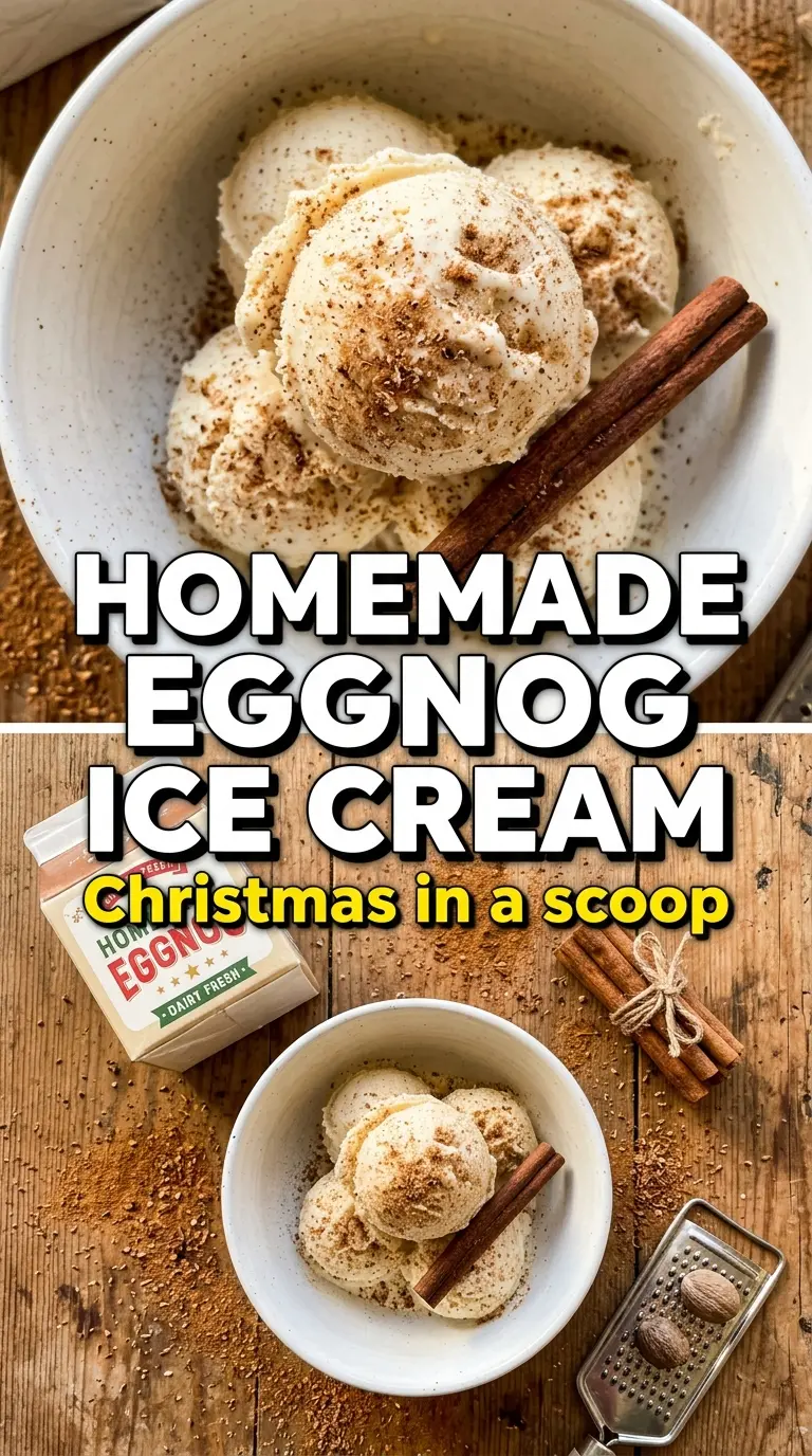 Eggnog Ice Cream creamy spiced holiday dessert