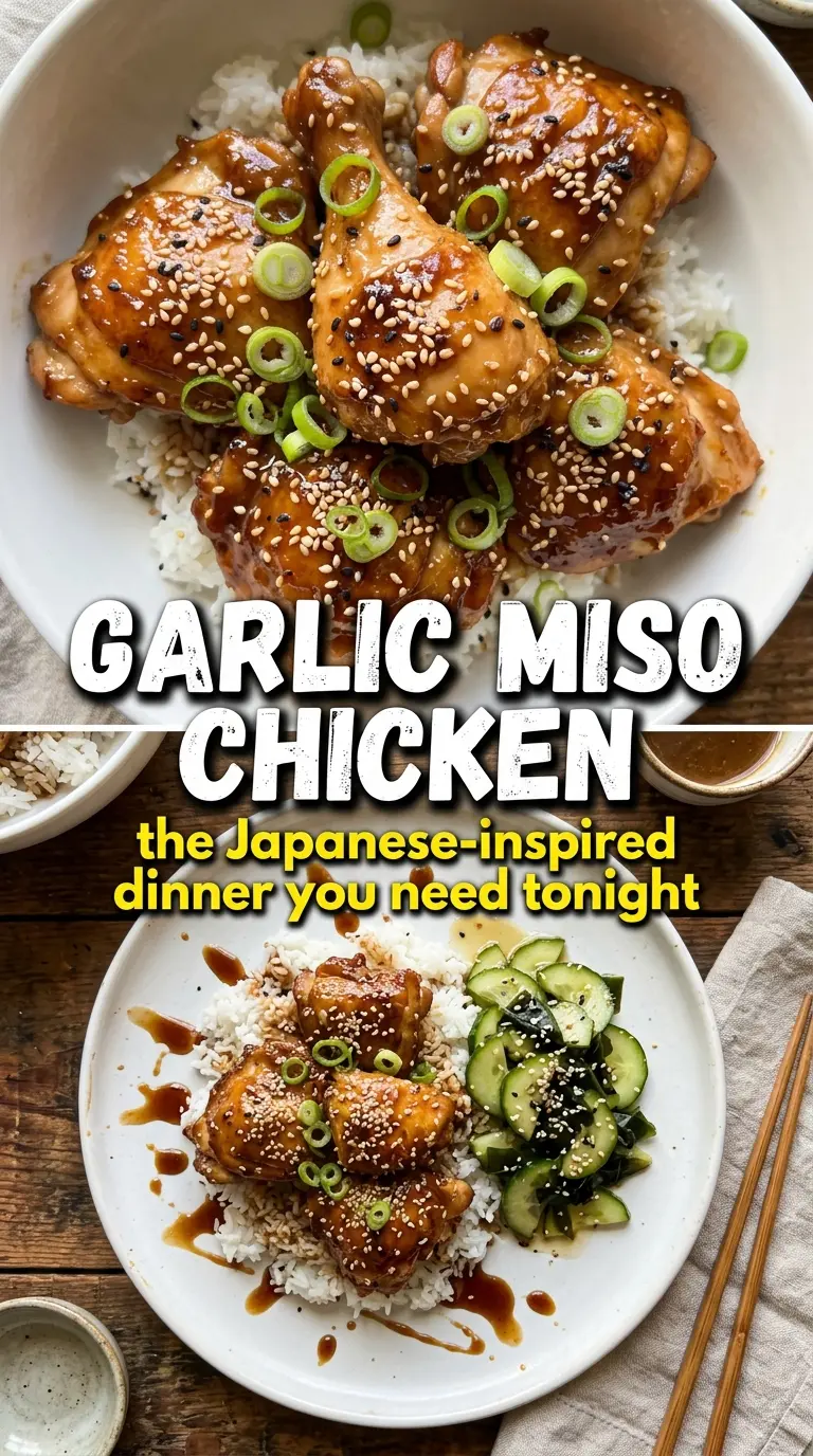 Garlic miso chicken caramelized glazed