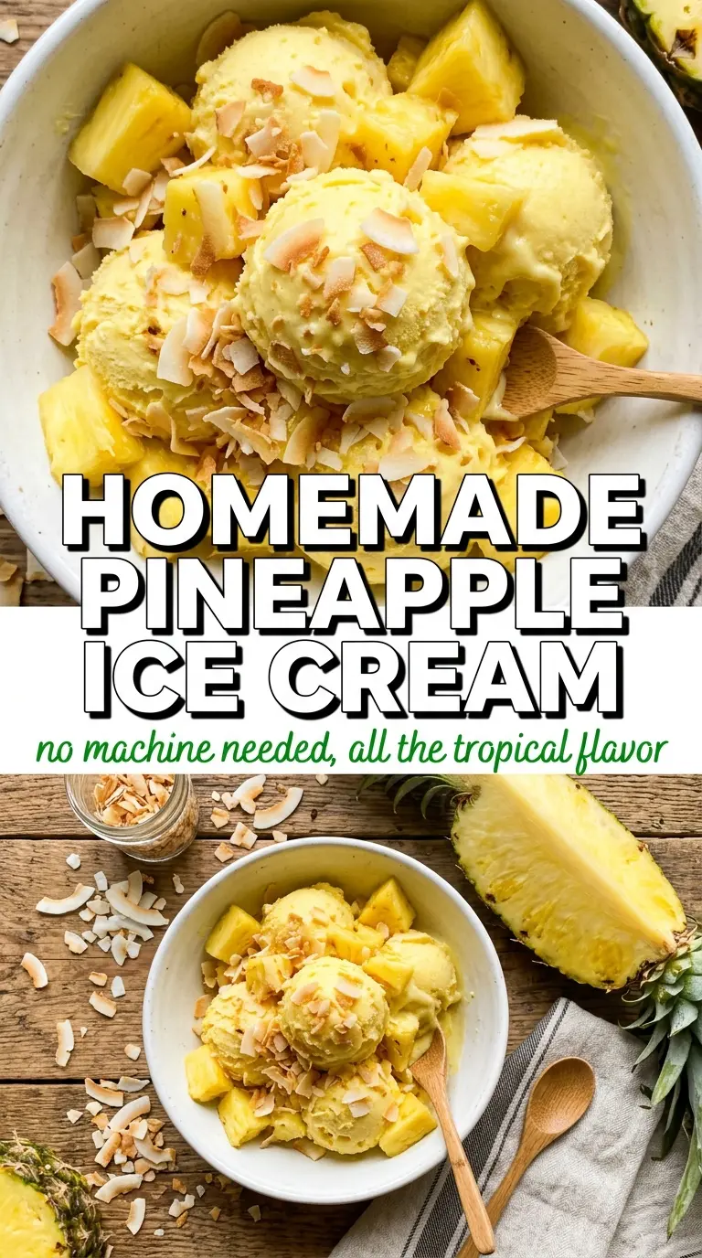 Homemade Pineapple Ice Cream tropical creamy