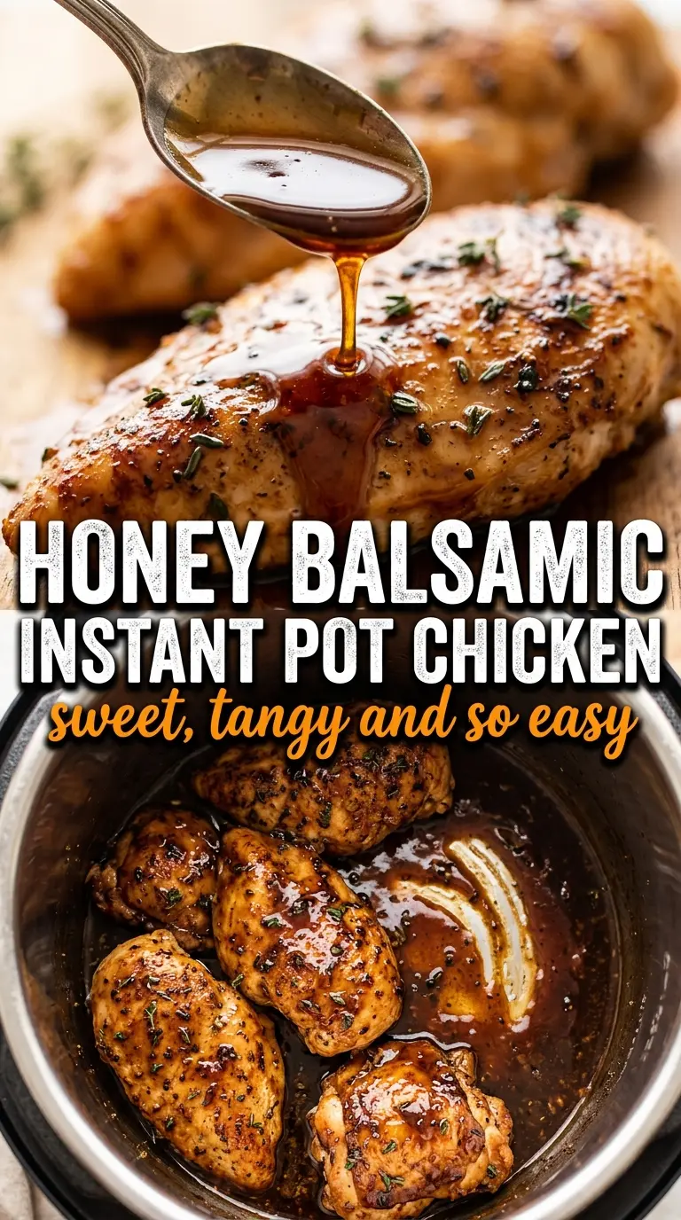 Honey Balsamic Instant Pot Chicken caramelized glaze tender thighs