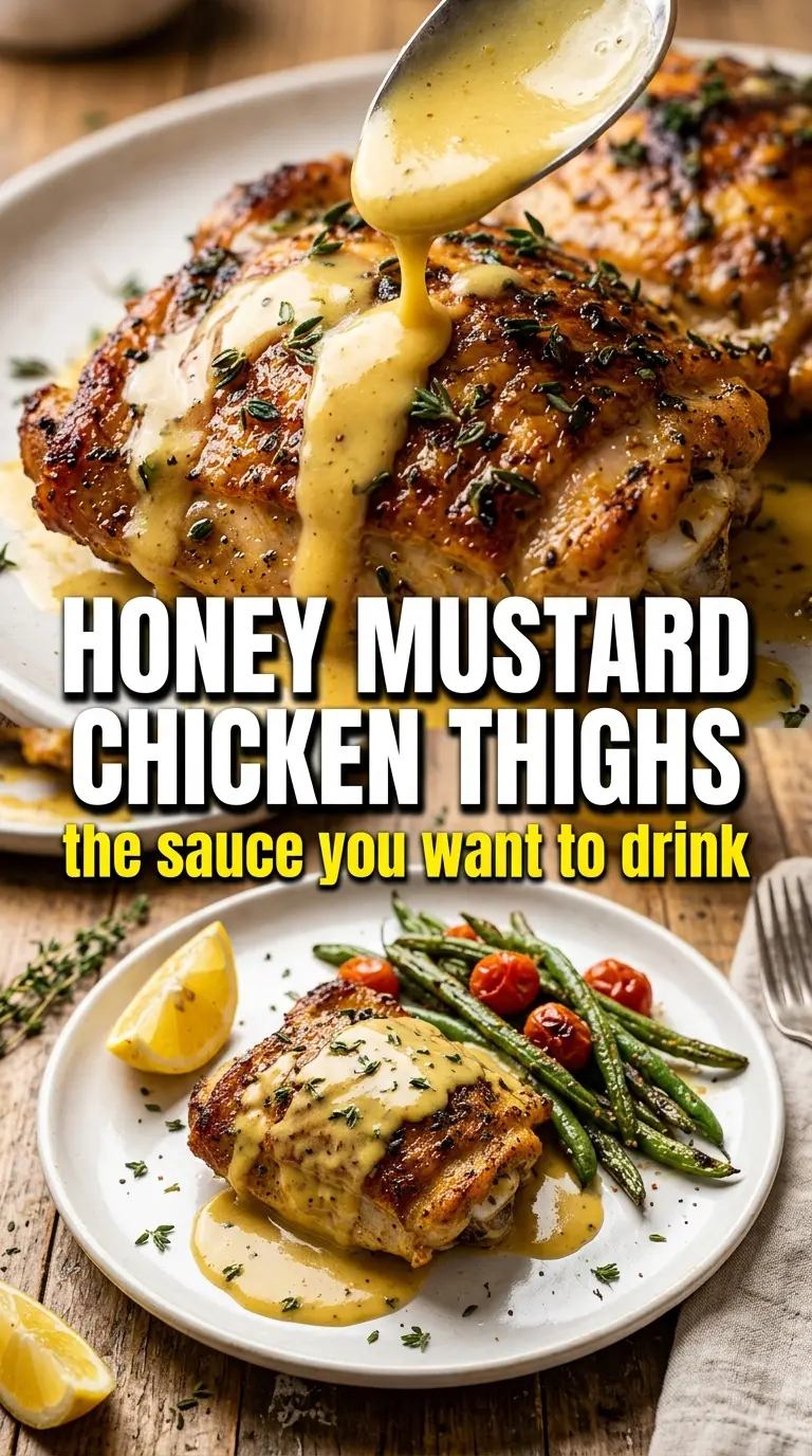 Honey Mustard Chicken Thighs caramelized glaze thyme