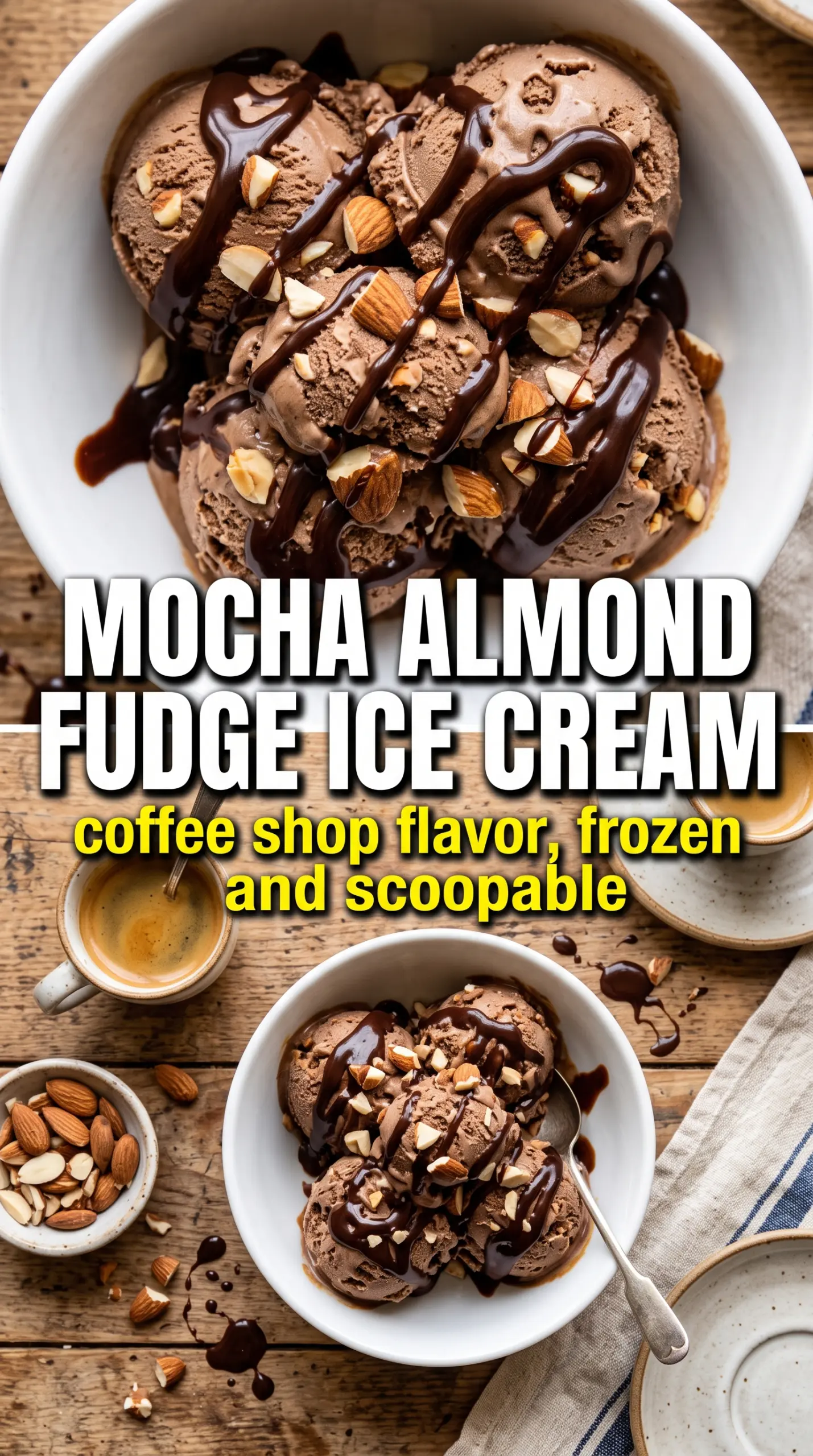 Mocha Almond Fudge Ice Cream espresso fudge almonds