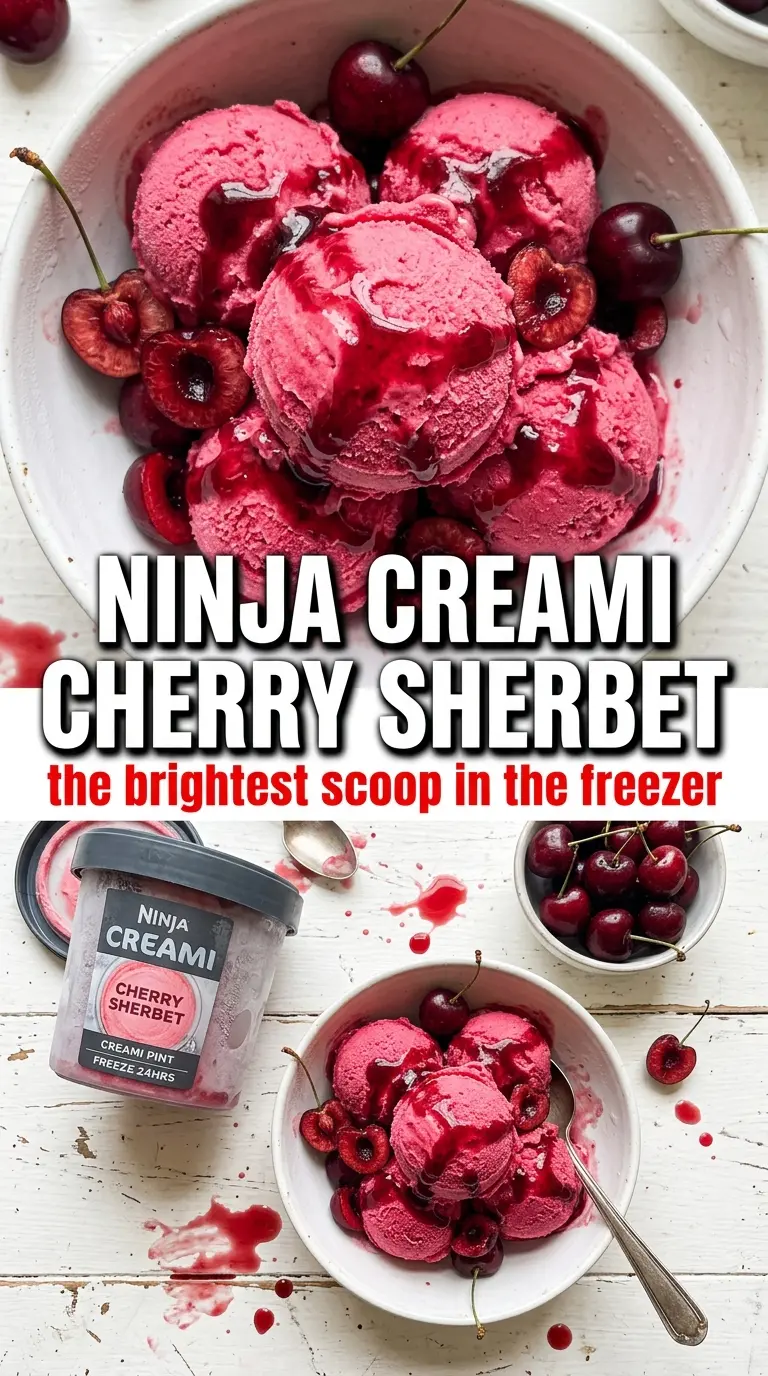Ninja Creami Cherry Sherbet ruby-red refreshing