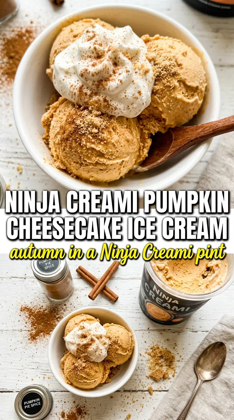 Ninja Creami pumpkin cheesecake ice cream creamy pumpkin cheesecake