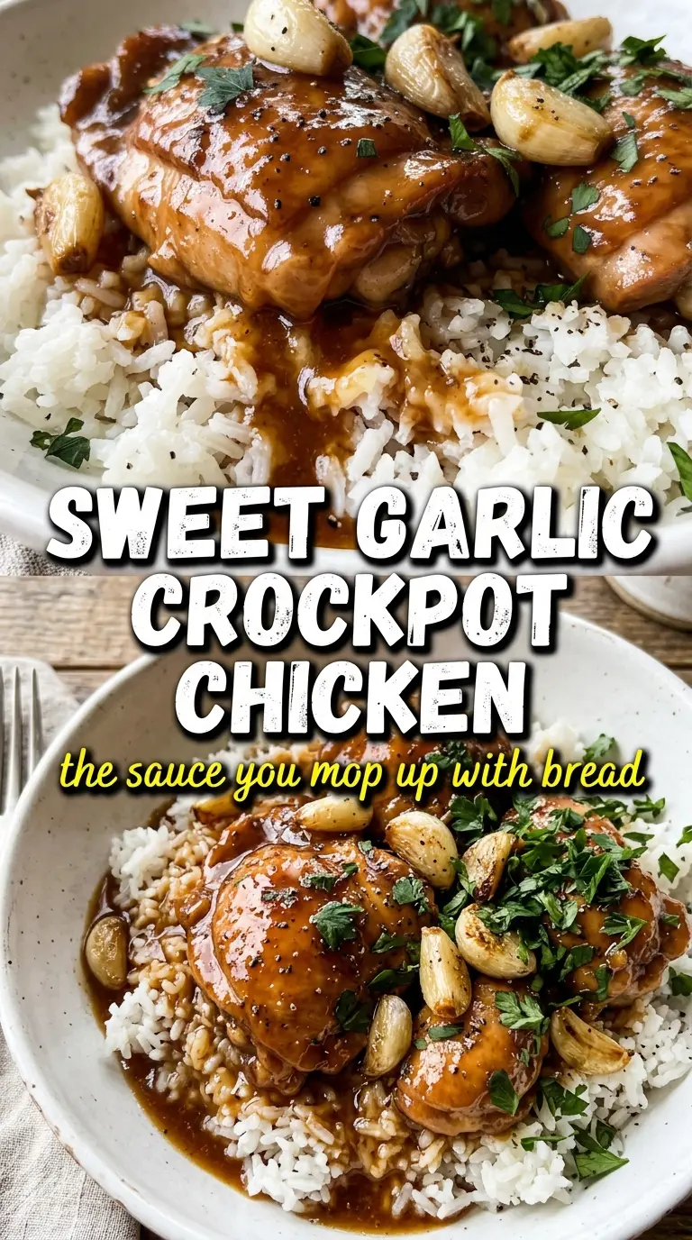 Sweet Garlic Crockpot Chicken sweet-savory garlic sauce