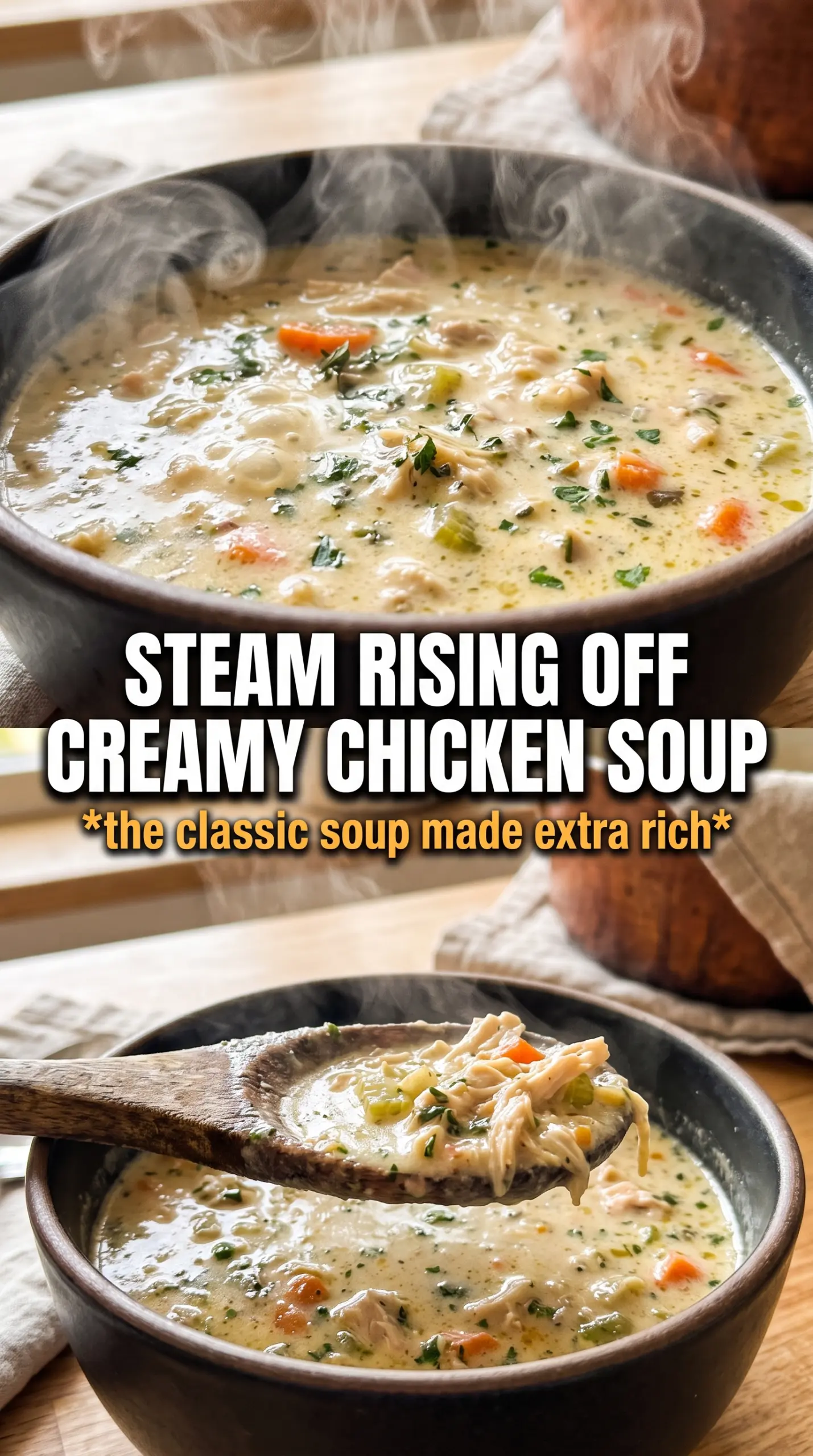 Creamy Chicken Noodle Soup rich velvety comforting