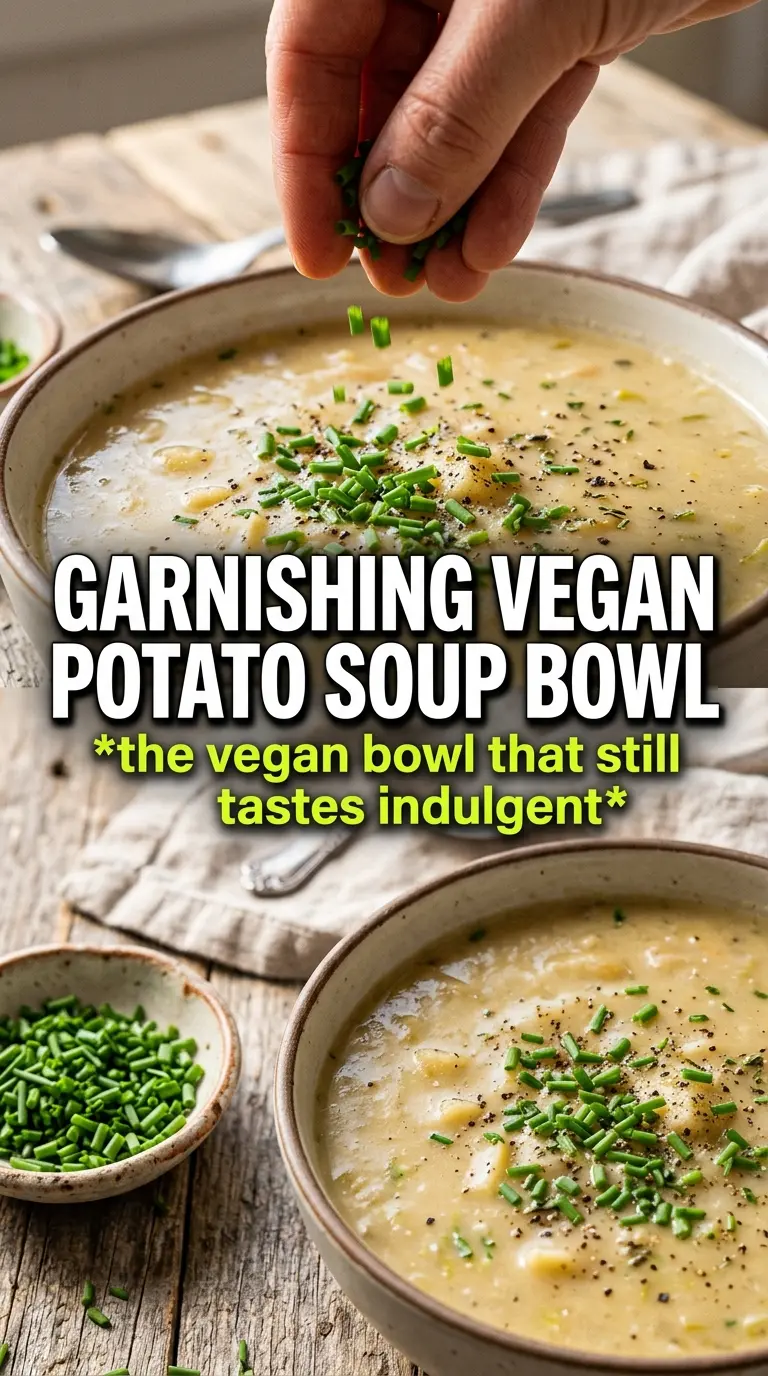 Creamy Vegan Potato Soup smooth coconut milk, chives, chickpeas