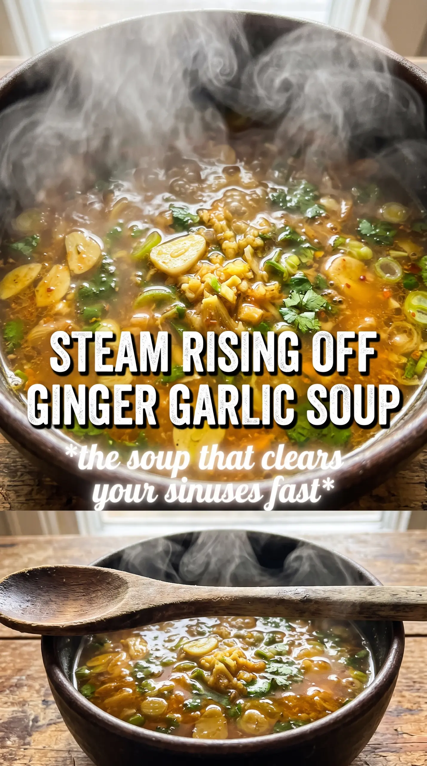 Ginger Garlic Chicken Noodle Soup aromatic broth
