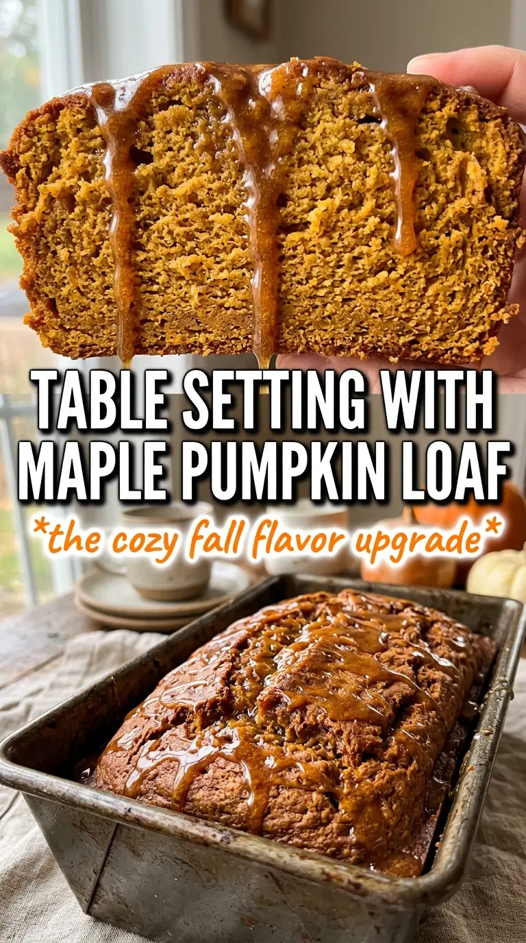 Maple Pumpkin Bread golden crumb maple glaze